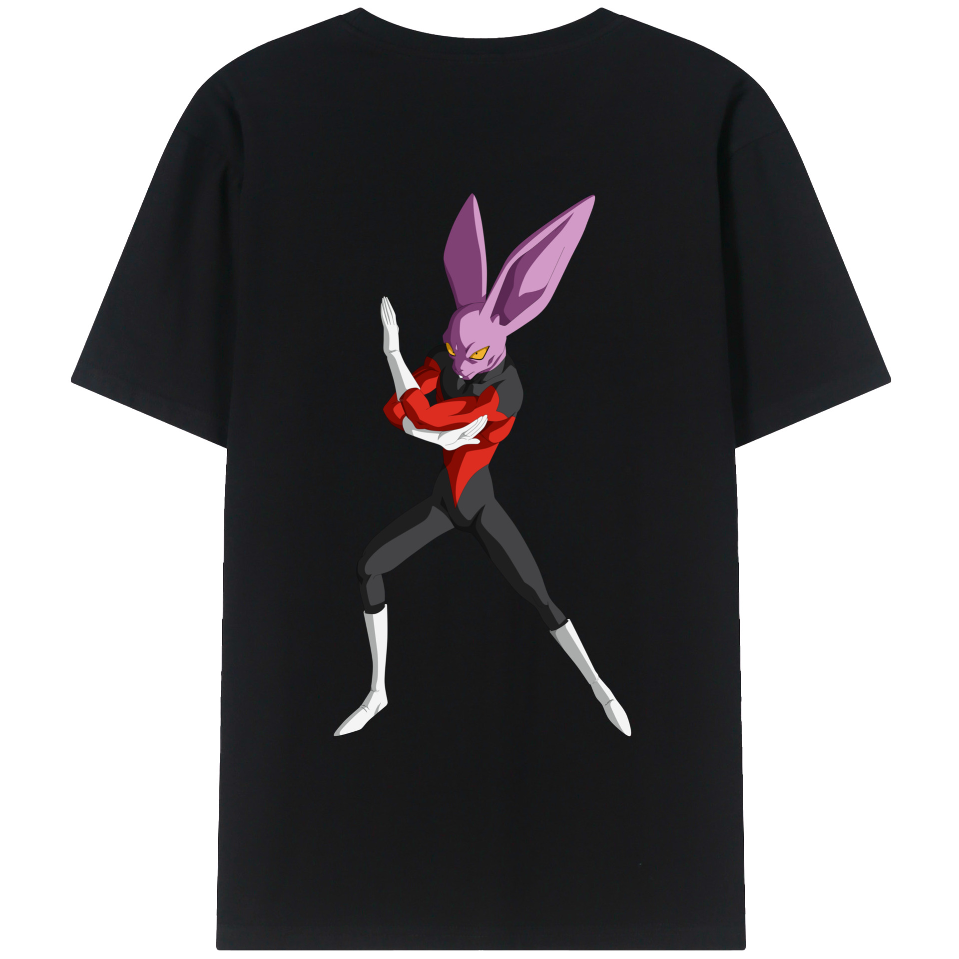 （画像用） ドラゴンボール ビルス 破壊神ビルス DRAGON BALL Beerus Birusu 綿100％ メンズ半袖Tシャツ（バックプリント） 通気性