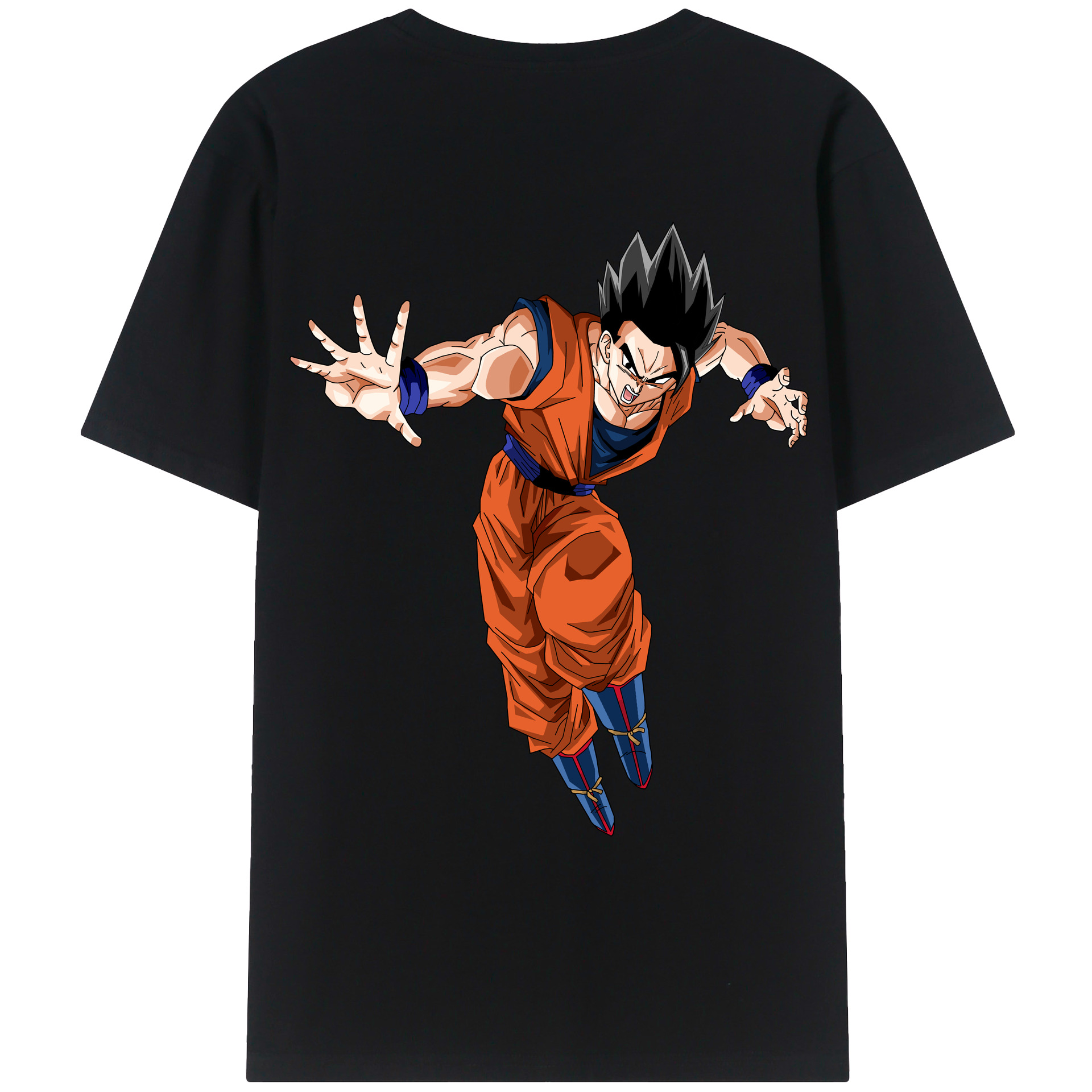 （画像用） ドラゴンボール 孫 悟飯（そんごはん）DRAGON BALL Son Gohan 綿100％ メンズ半袖Tシャツ（バックプリント） 通気性