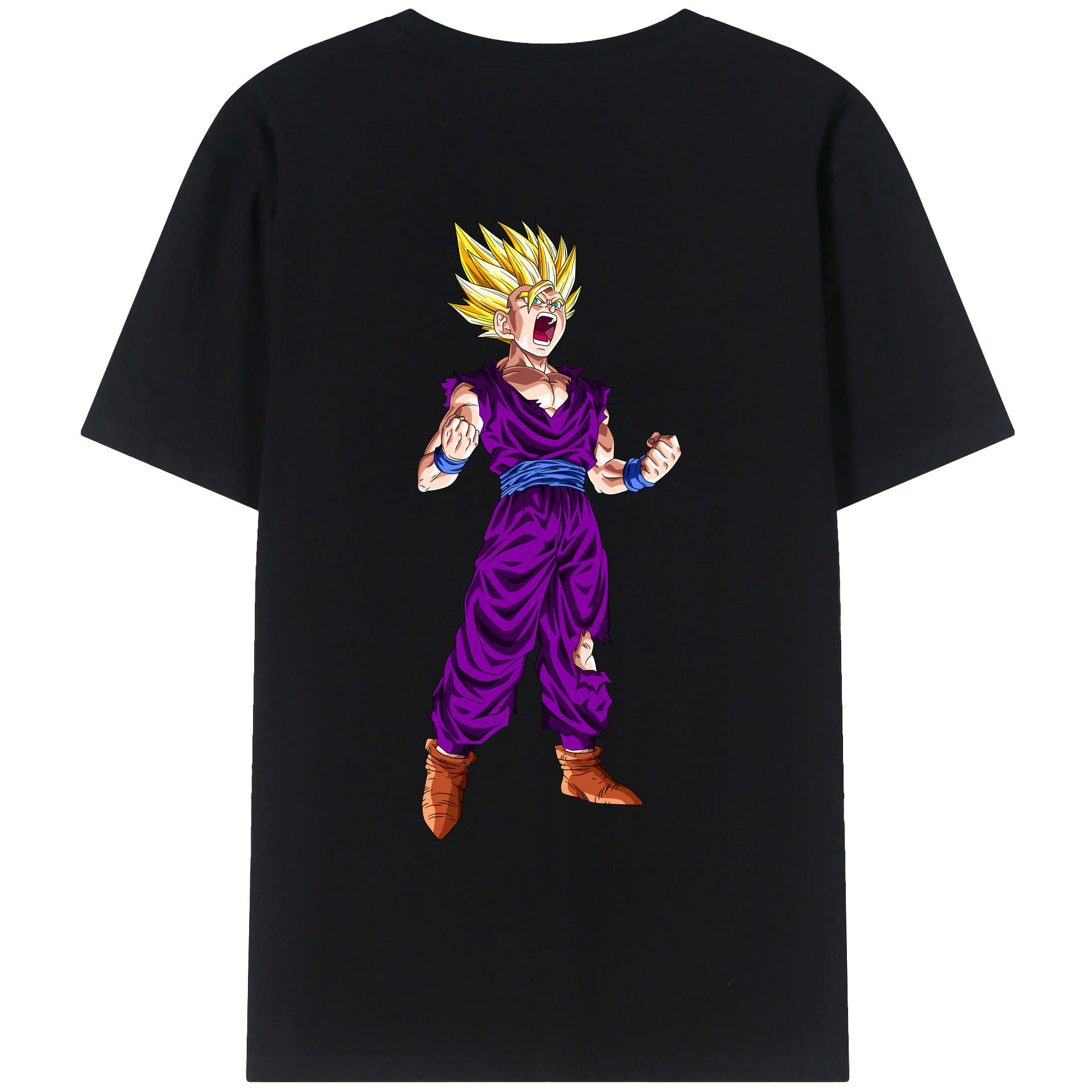 （画像用） ドラゴンボール 孫 悟飯（そんごはん）DRAGON BALL Son Gohan 綿100％ メンズ半袖Tシャツ（バックプリント） 通気性