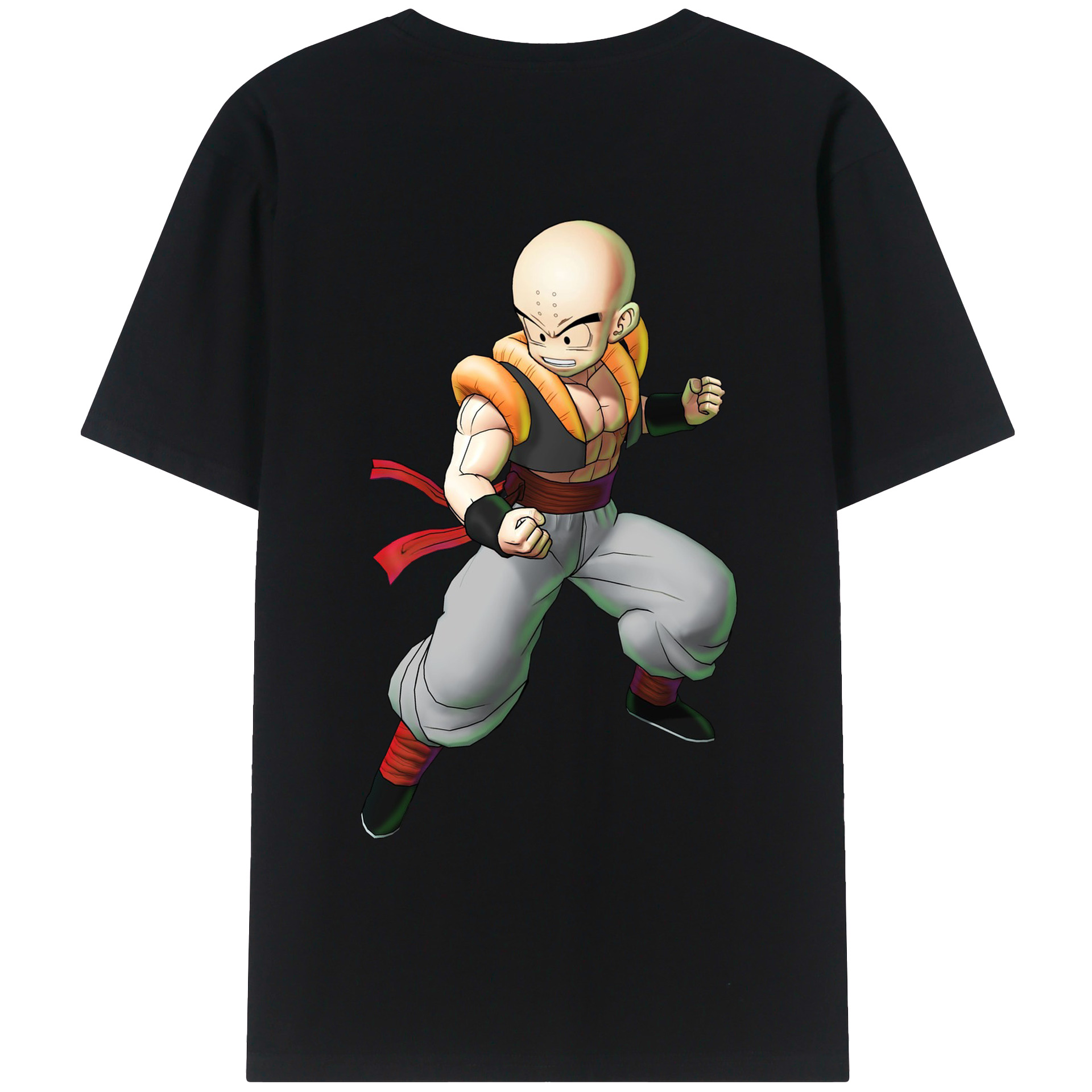 （画像用） ドラゴンボール クリリン DRAGON BALL krillin 綿100％ メンズ半袖Tシャツ（バックプリント） 通気性