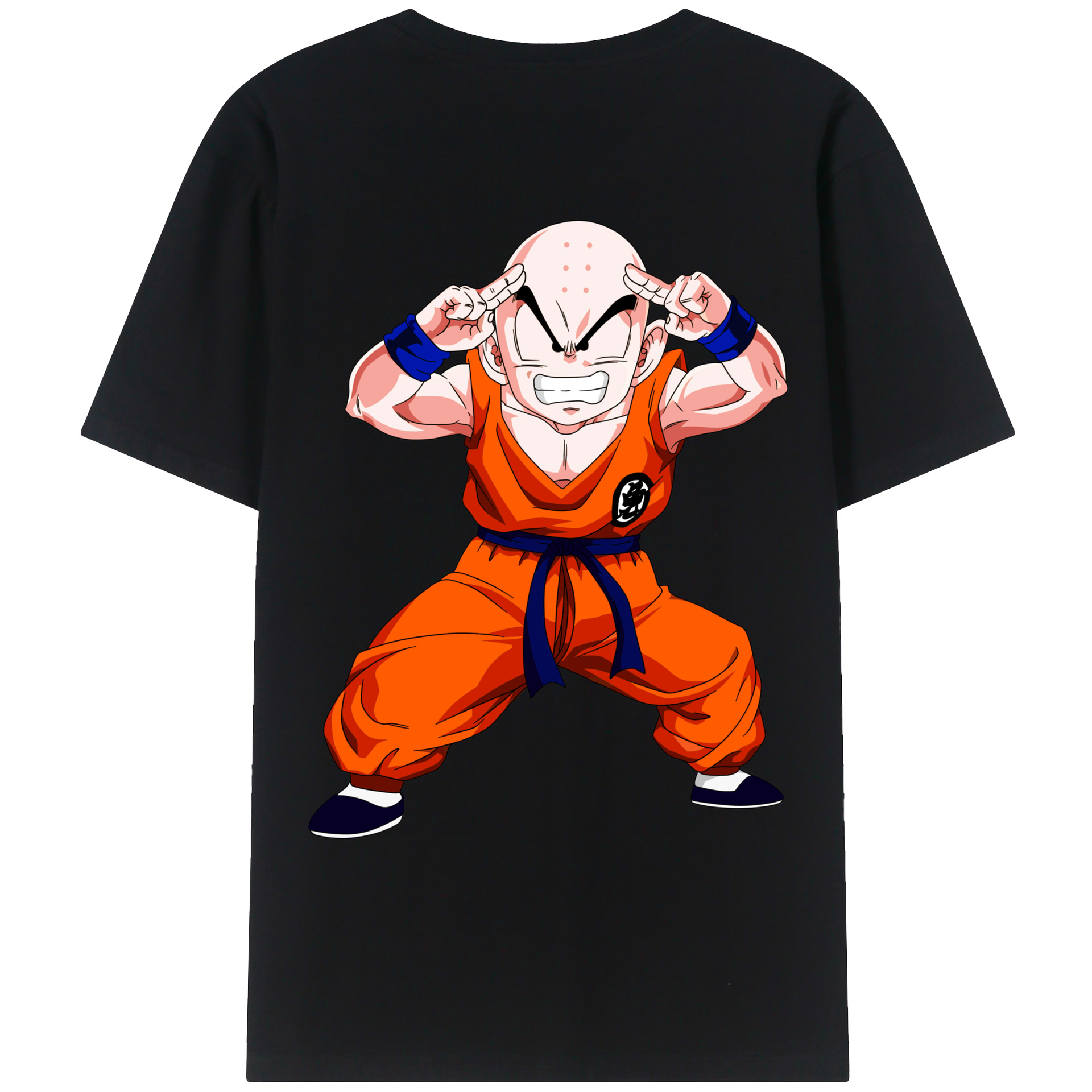 （画像用） ドラゴンボール クリリン DRAGON BALL krillin 綿100％ メンズ半袖Tシャツ（バックプリント） 通気性