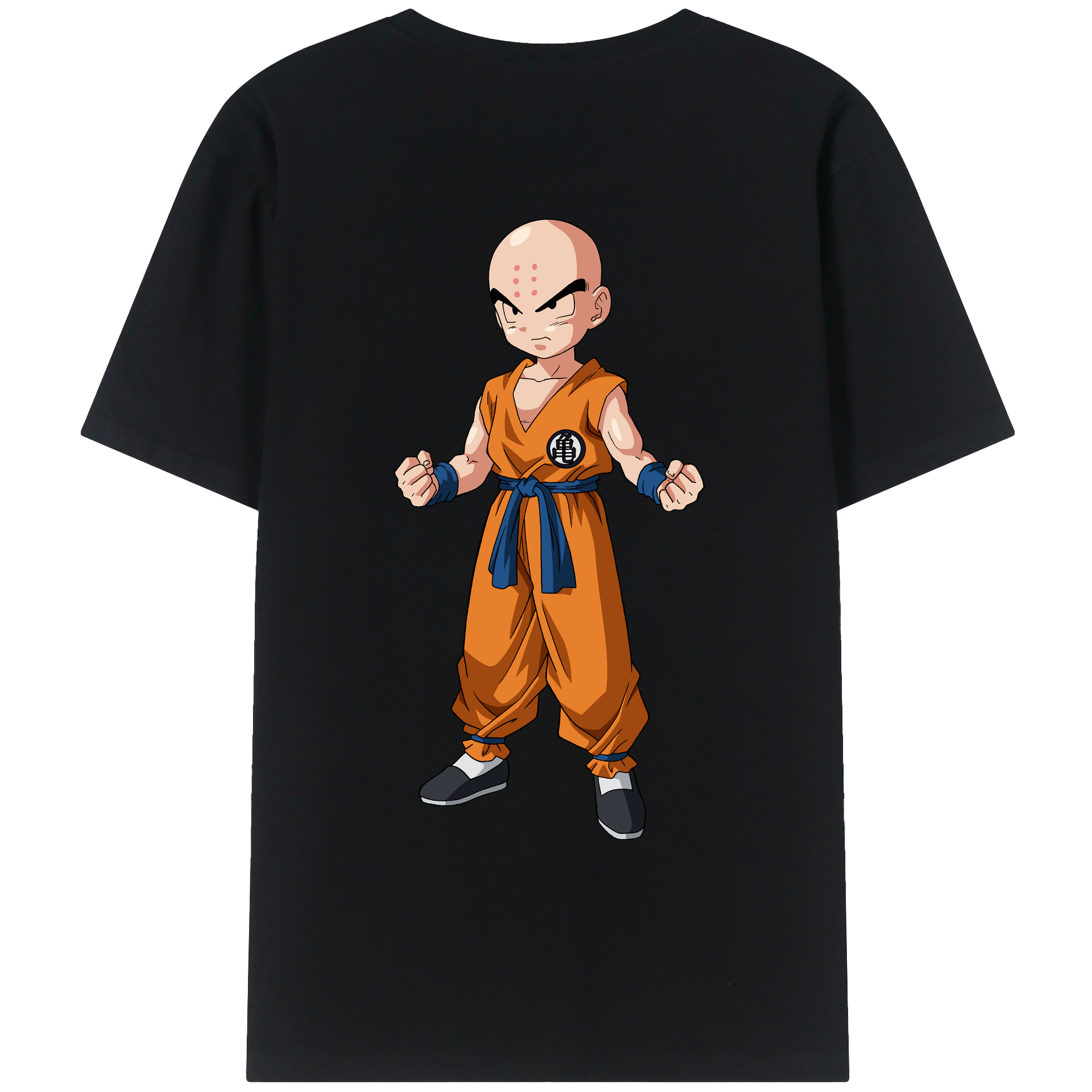 （画像用） ドラゴンボール クリリン DRAGON BALL krillin 綿100％ メンズ半袖Tシャツ（バックプリント） 通気性