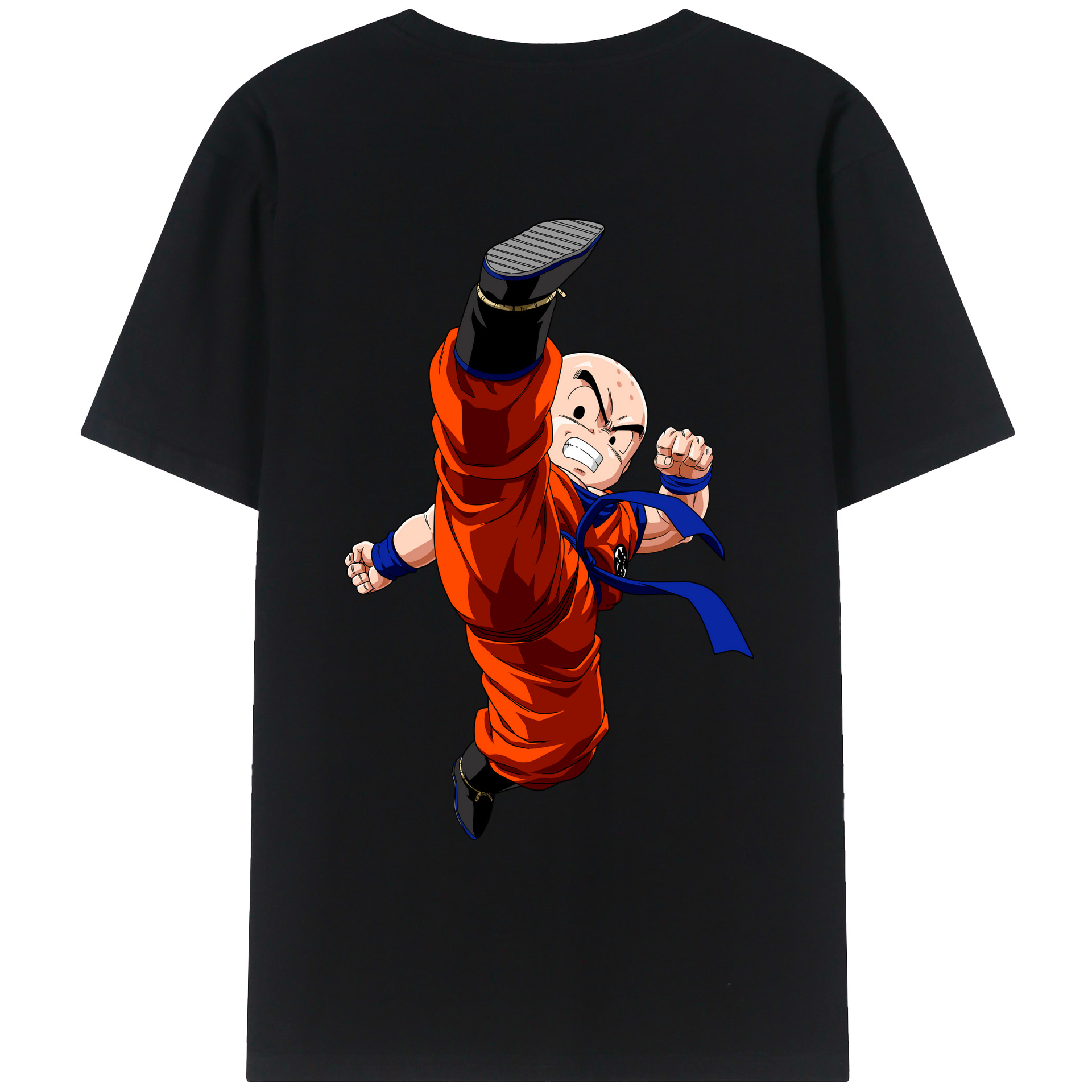 （画像用） ドラゴンボール クリリン DRAGON BALL krillin 綿100％ メンズ半袖Tシャツ（バックプリント） 通気性