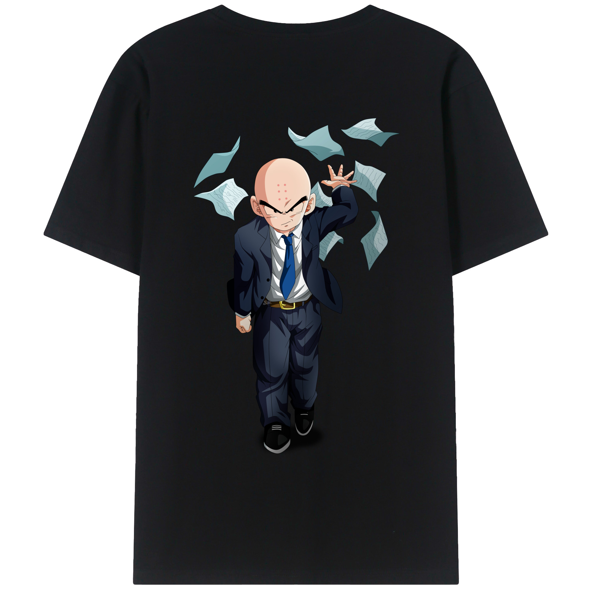 （画像用） ドラゴンボール クリリン DRAGON BALL krillin 綿100％ メンズ半袖Tシャツ（バックプリント） 通気性