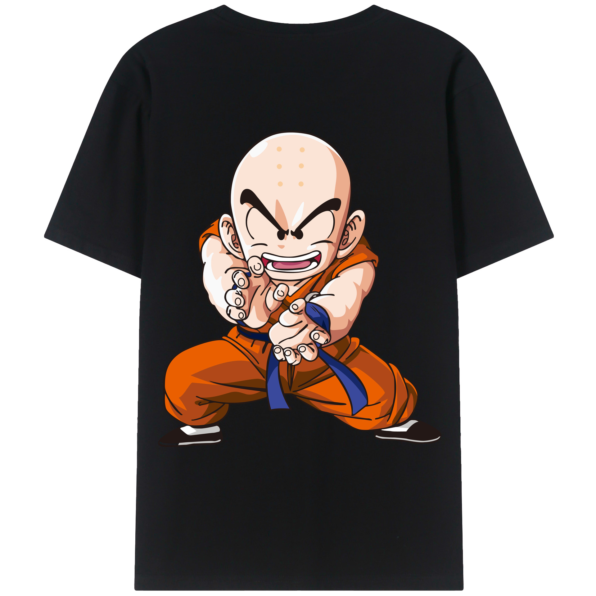（画像用） ドラゴンボール クリリン DRAGON BALL krillin 綿100％ メンズ半袖Tシャツ（バックプリント） 通気性