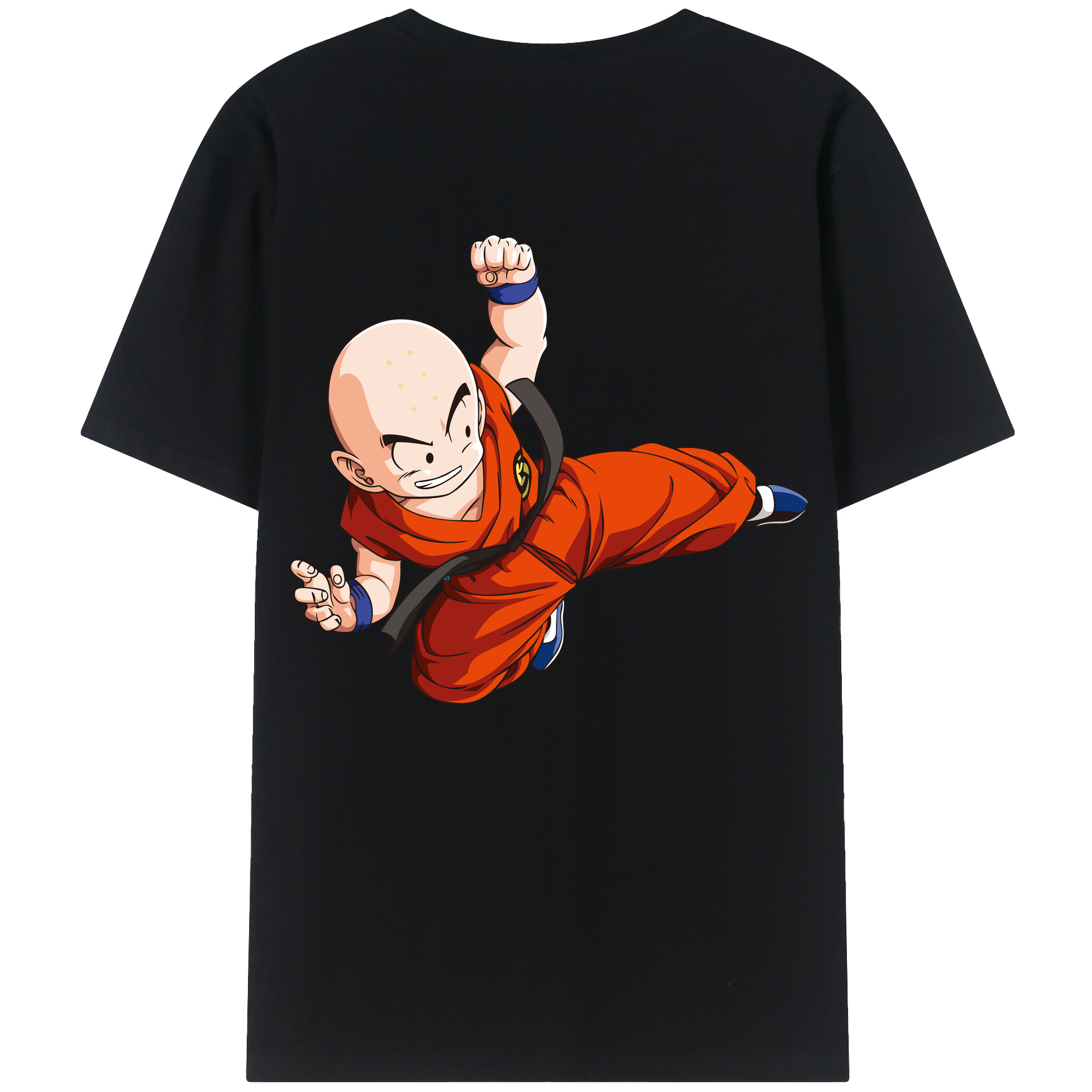 （画像用） ドラゴンボール クリリン DRAGON BALL krillin 綿100％ メンズ半袖Tシャツ（バックプリント） 通気性