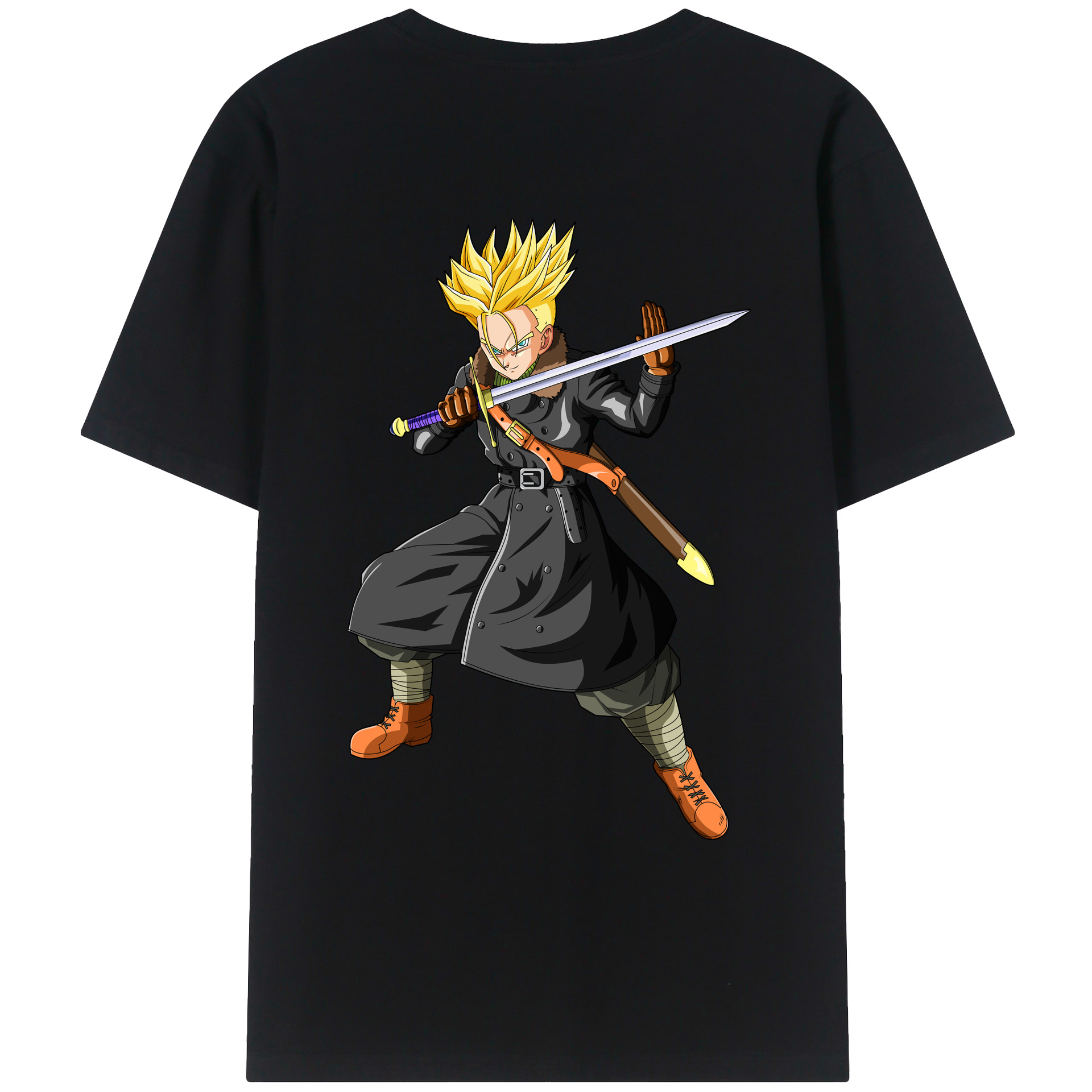 （画像用） ドラゴンボール トランクス（Torankusu）DRAGON BALL Trunks 綿100％ メンズ半袖Tシャツ（バックプリント） 通気性