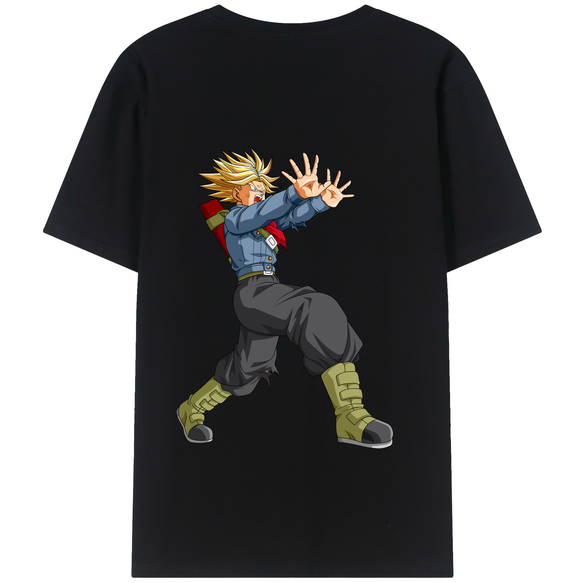 （画像用） ドラゴンボール トランクス（Torankusu）DRAGON BALL Trunks 綿100％ メンズ半袖Tシャツ（バックプリント） 通気性