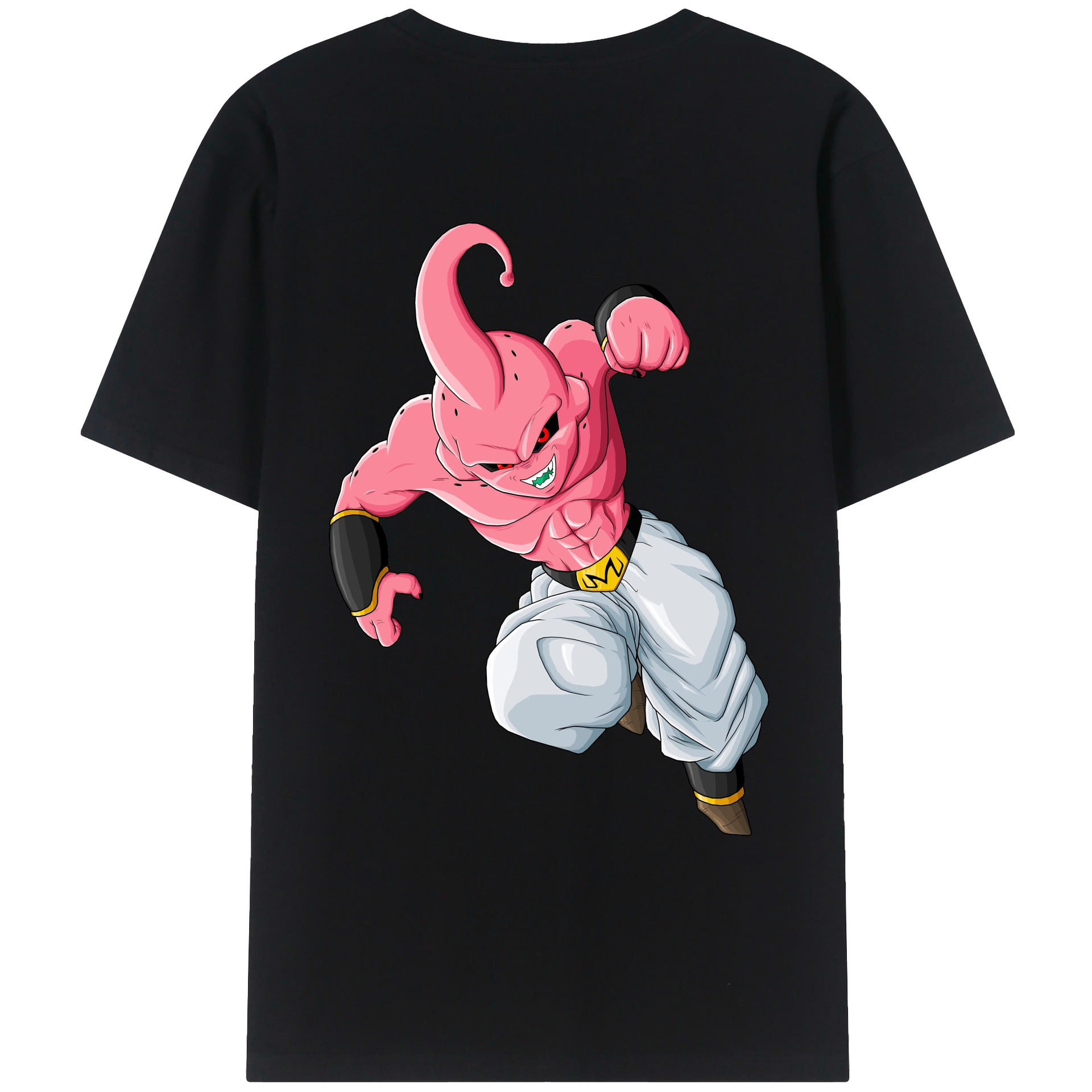 （画像用） ドラゴンボール 魔人ブウ DRAGON BALL Majin Buu 綿100％ メンズ半袖Tシャツ（バックプリント） 通気性