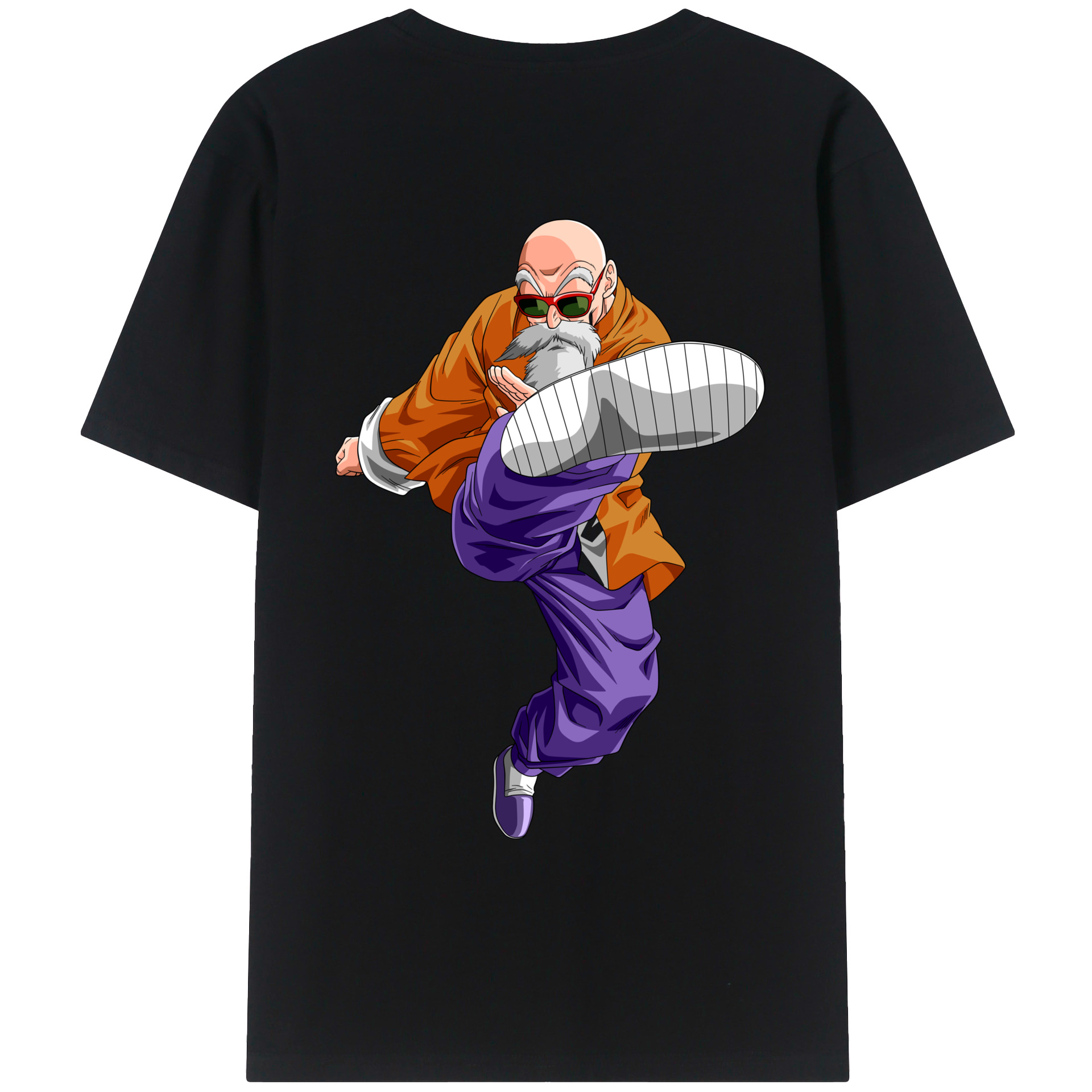（画像用） ドラゴンボール 亀仙人（かめせんにん） DRAGON BALL Master Roshi Kame Sennin 綿100％ メンズ半袖Tシャツ（バックプリント） 通気性