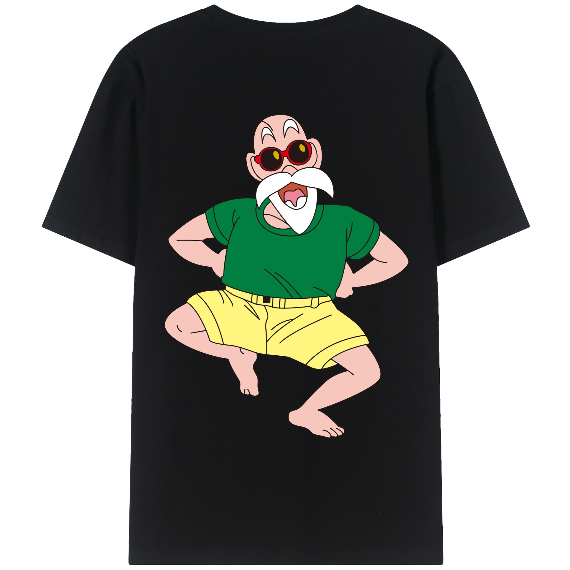 （画像用） ドラゴンボール 亀仙人（かめせんにん） DRAGON BALL Master Roshi Kame Sennin 綿100％ メンズ半袖Tシャツ（バックプリント） 通気性