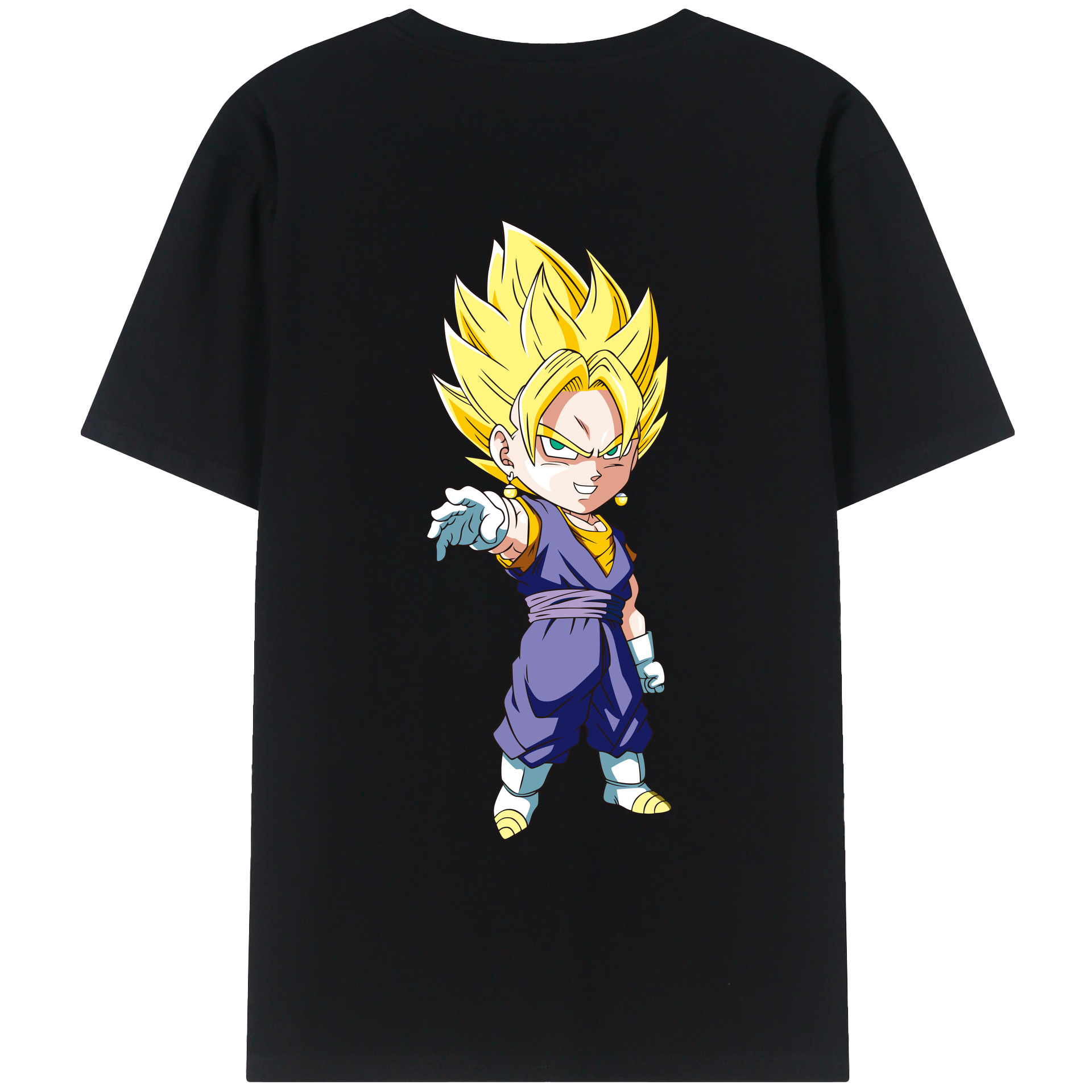 （画像用） ドラゴンボール ベジット DRAGON BALL Vegetto 綿100％ メンズ半袖Tシャツ（バックプリント） 通気性