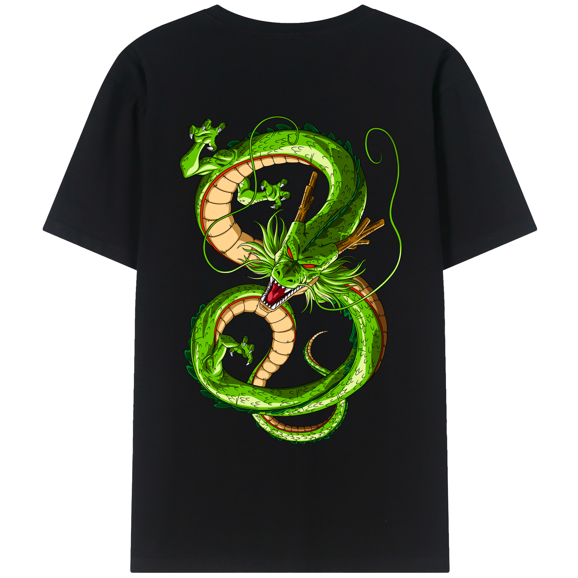 （画像用） ドラゴンボール 神龍 シェンロン DRAGON BALL Shenron 綿100％ メンズ半袖Tシャツ（バックプリント） 通気性
