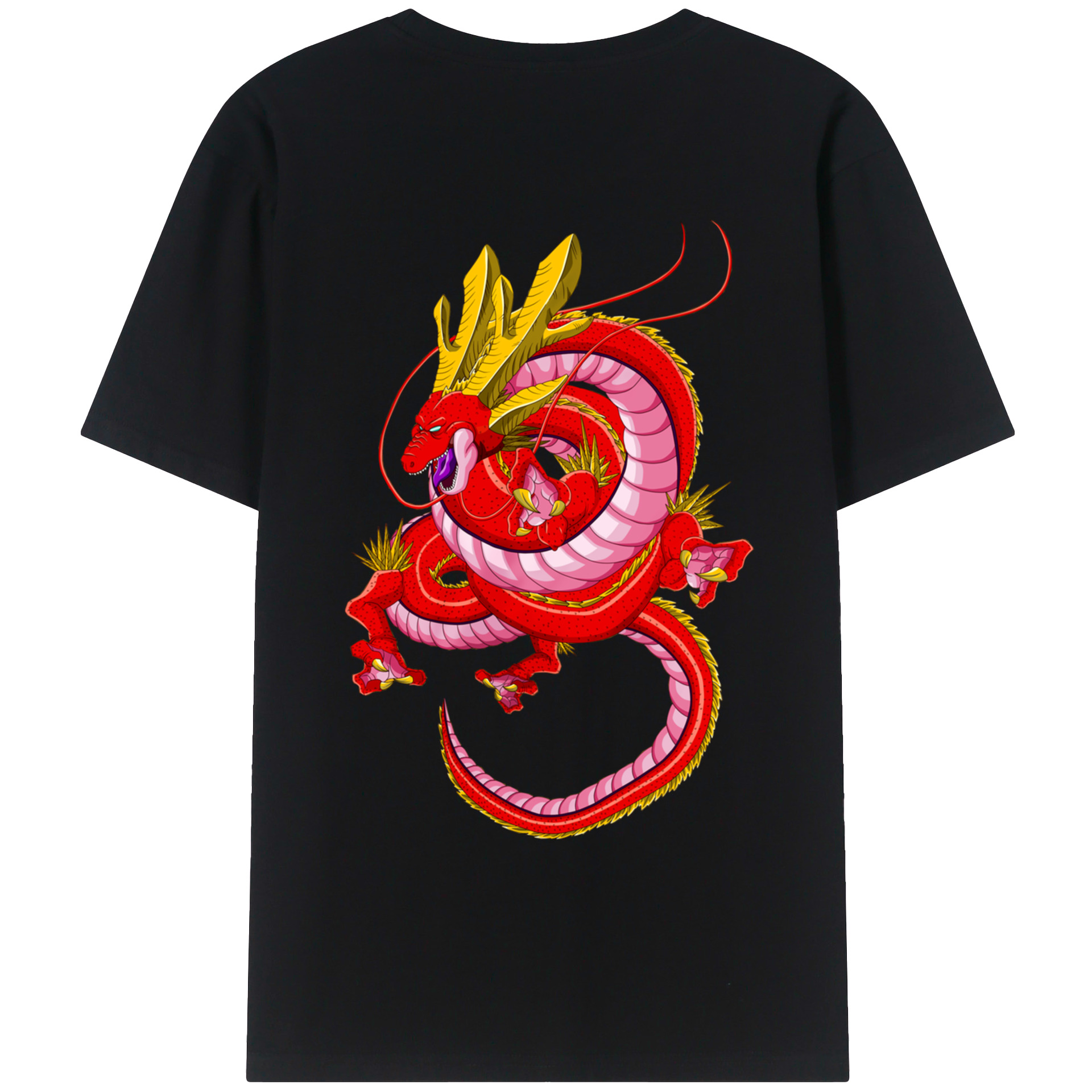 （画像用） ドラゴンボール 神龍 シェンロン DRAGON BALL Shenron 綿100％ メンズ半袖Tシャツ（バックプリント） 通気性