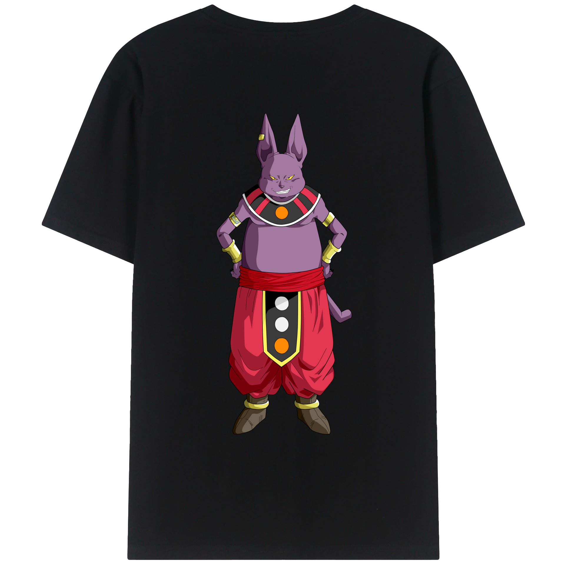 （画像用） ドラゴンボール シャンパ DRAGON BALL Champa 綿100％ メンズ半袖Tシャツ（バックプリント） 通気性