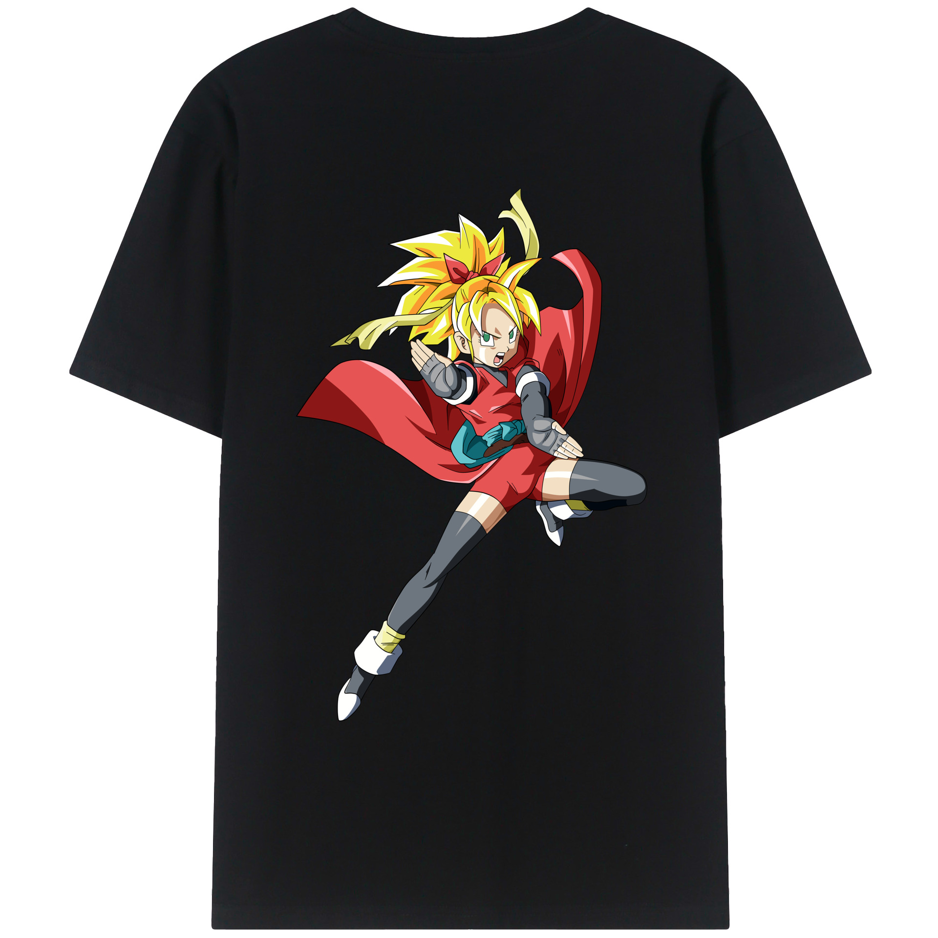 （画像用） ドラゴンボール カリフラ DRAGON BALL Caulifla 綿100％ メンズ半袖Tシャツ（バックプリント） 通気性