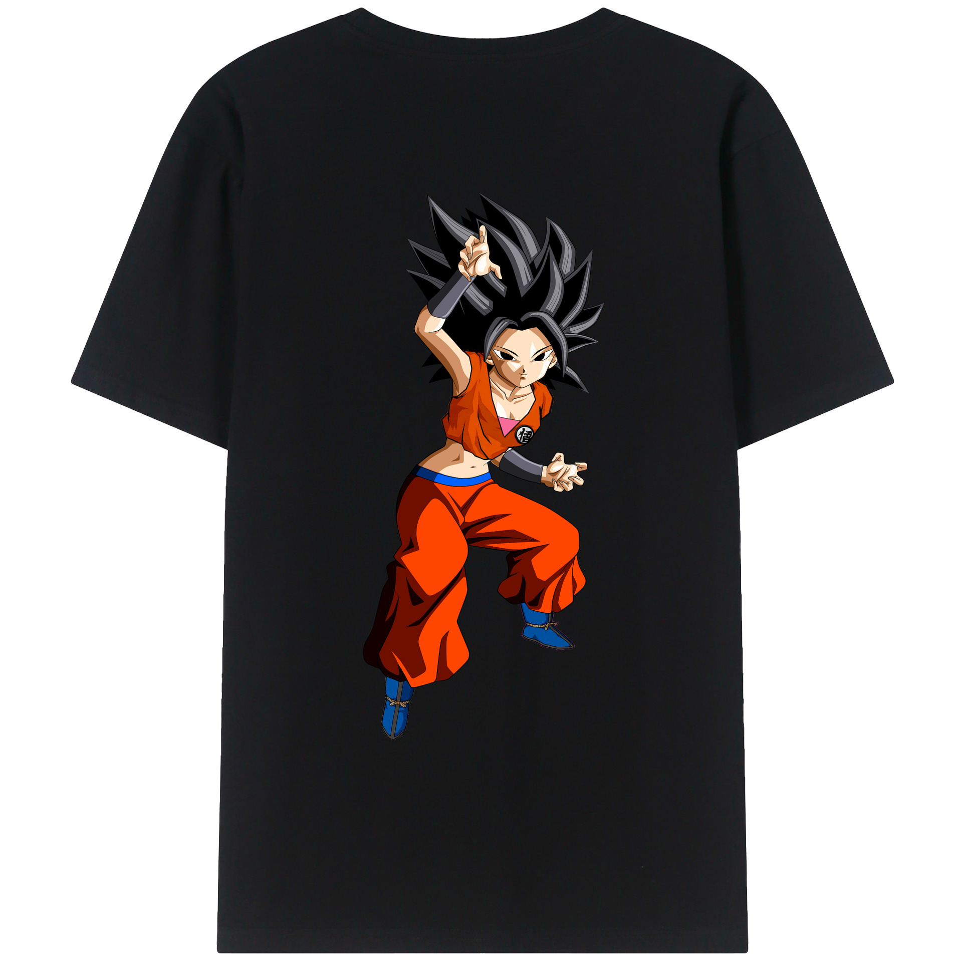 （画像用） ドラゴンボール カリフラ DRAGON BALL Caulifla 綿100％ メンズ半袖Tシャツ（バックプリント） 通気性