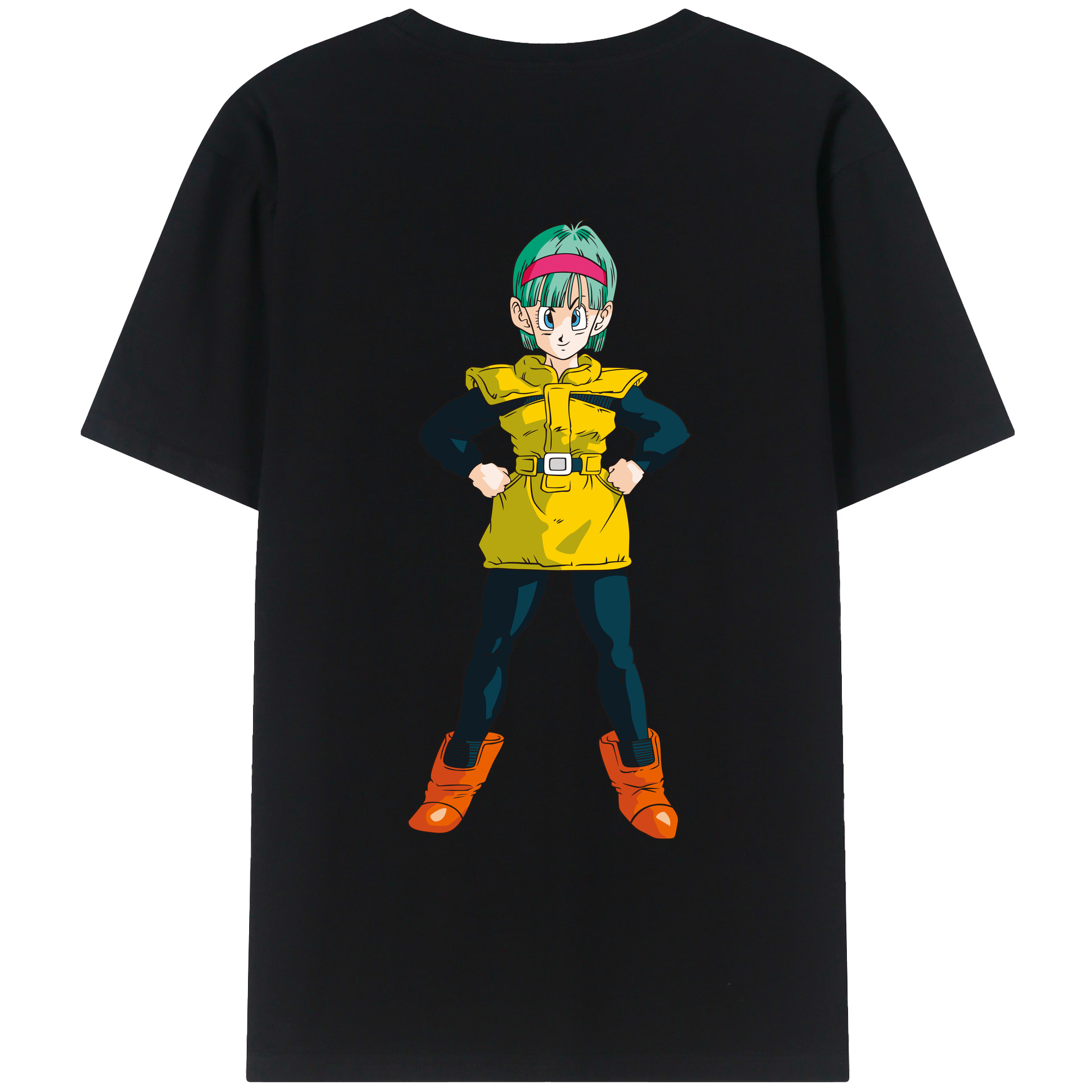 （画像用） ドラゴンボール ブルマ DRAGON BALL Bulma 綿100％ メンズ半袖Tシャツ（バックプリント） 通気性