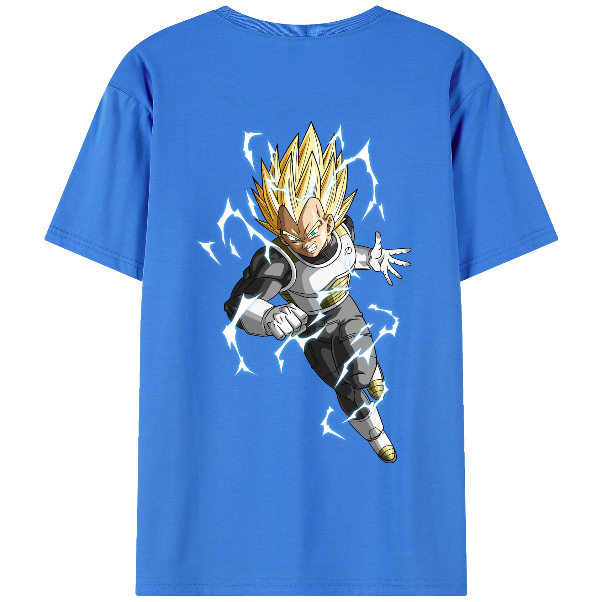 （画像用） ドラゴンボール ベジータ四世（Bejīta Yonsei）DRAGON BALL Vegeta IV 綿100％ メンズ半袖Tシャツ（バックプリント） 通気性
