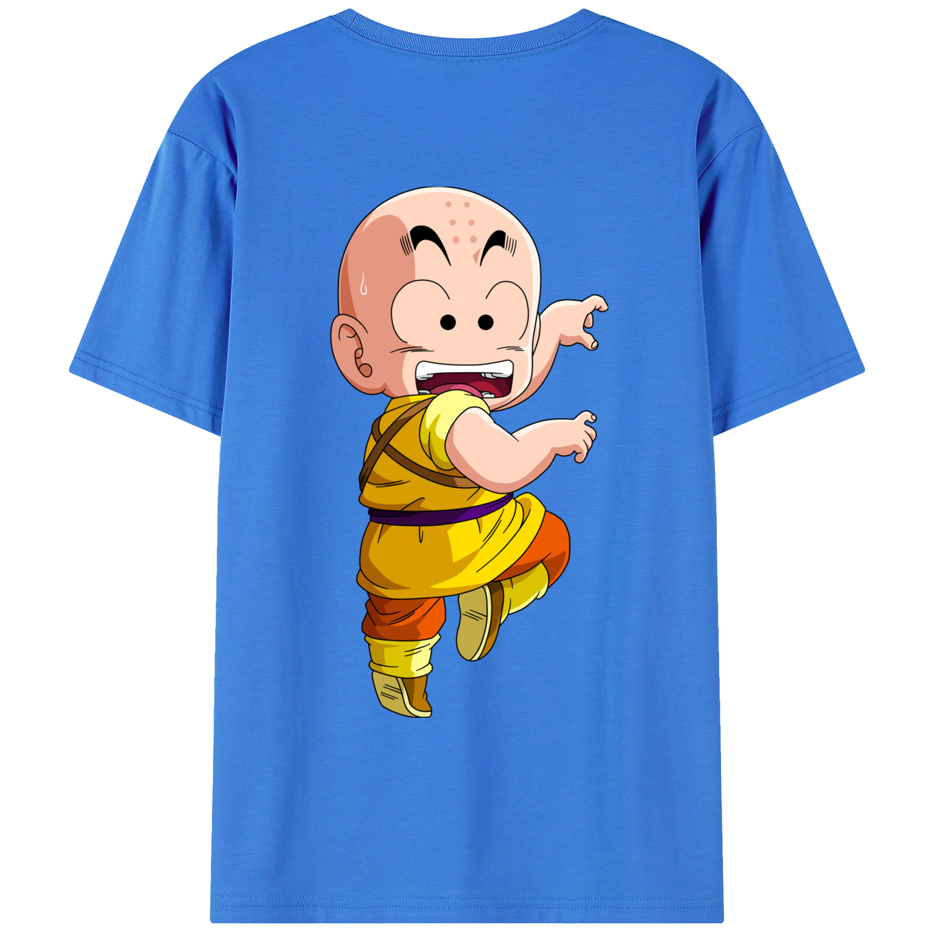 （画像用） ドラゴンボール クリリン DRAGON BALL krillin 綿100％ メンズ半袖Tシャツ（バックプリント） 通気性