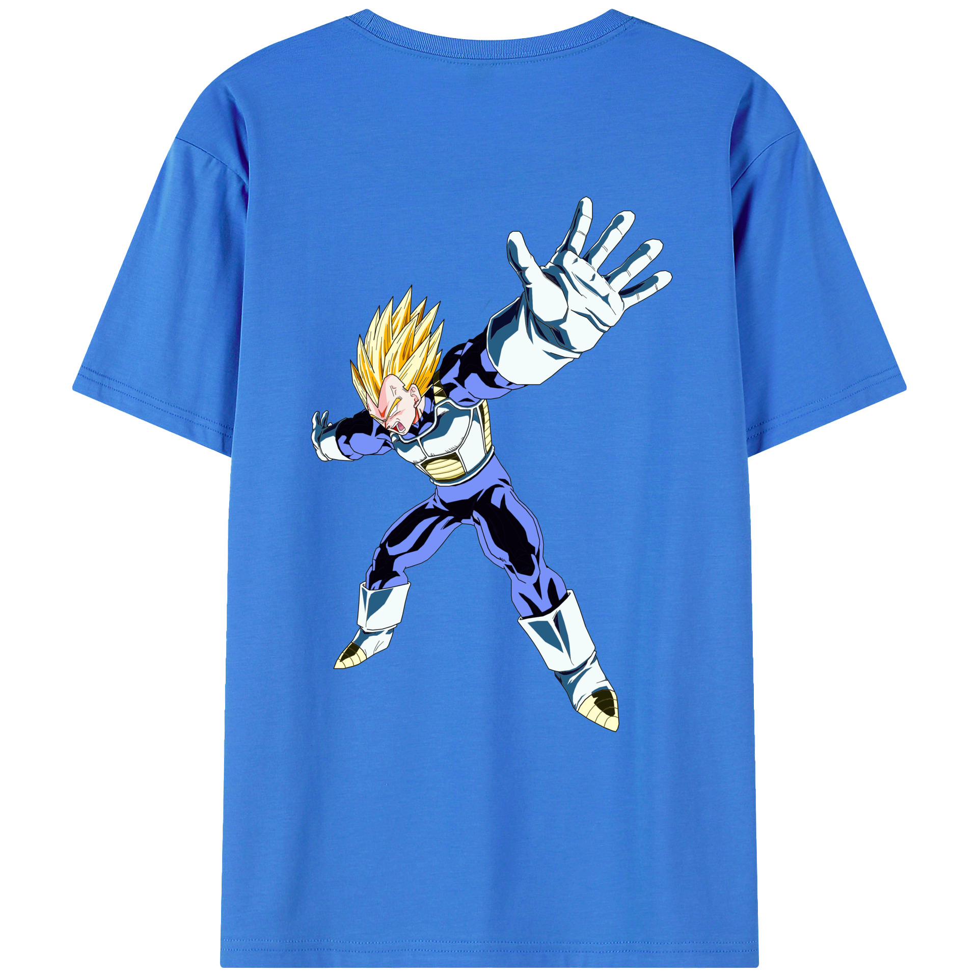 （画像用） ドラゴンボール ベジータ四世（Bejīta Yonsei）DRAGON BALL Vegeta IV 綿100％ メンズ半袖Tシャツ（バックプリント） 通気性