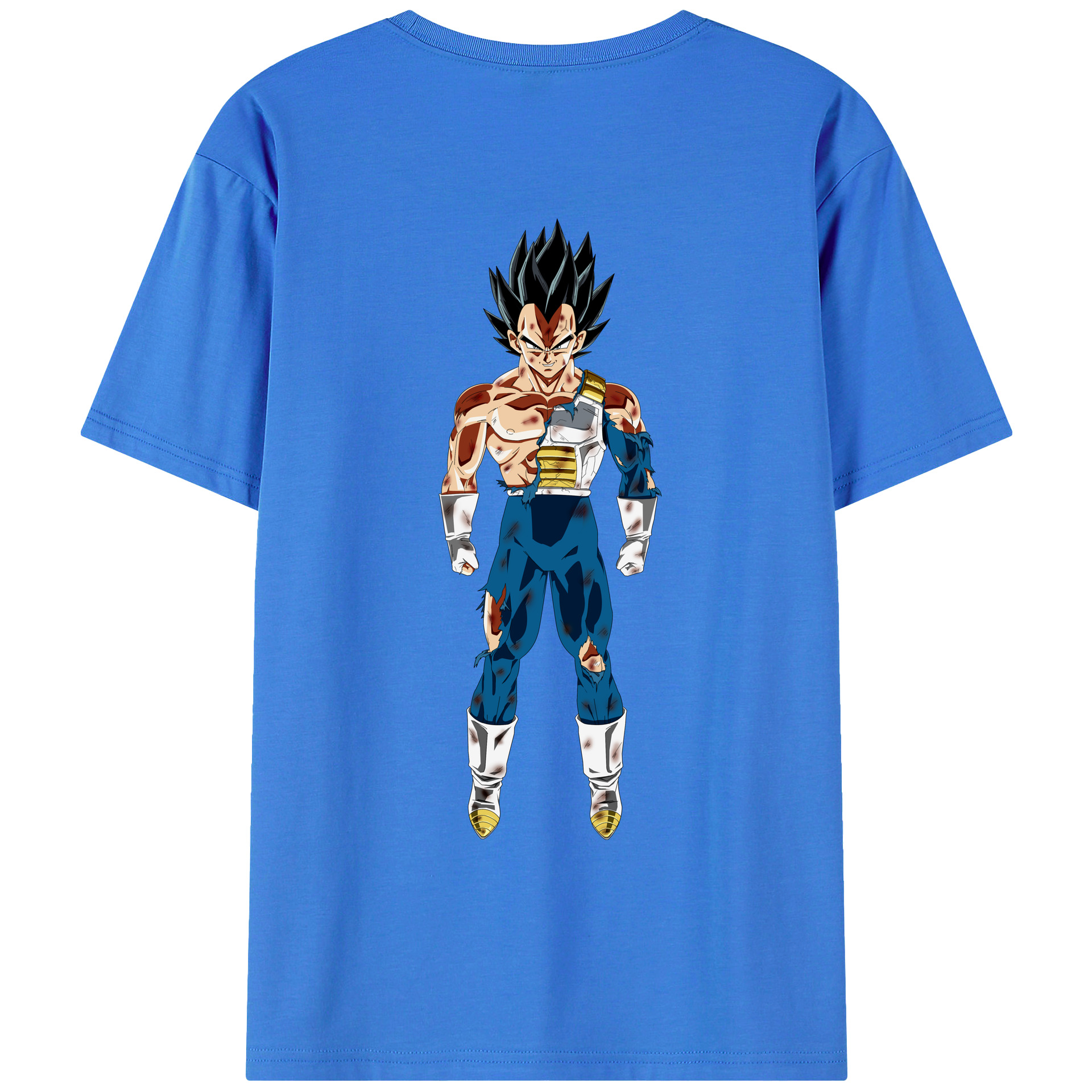（画像用） ドラゴンボール ベジータ四世（Bejīta Yonsei）DRAGON BALL Vegeta IV 綿100％ メンズ半袖Tシャツ（バックプリント） 通気性