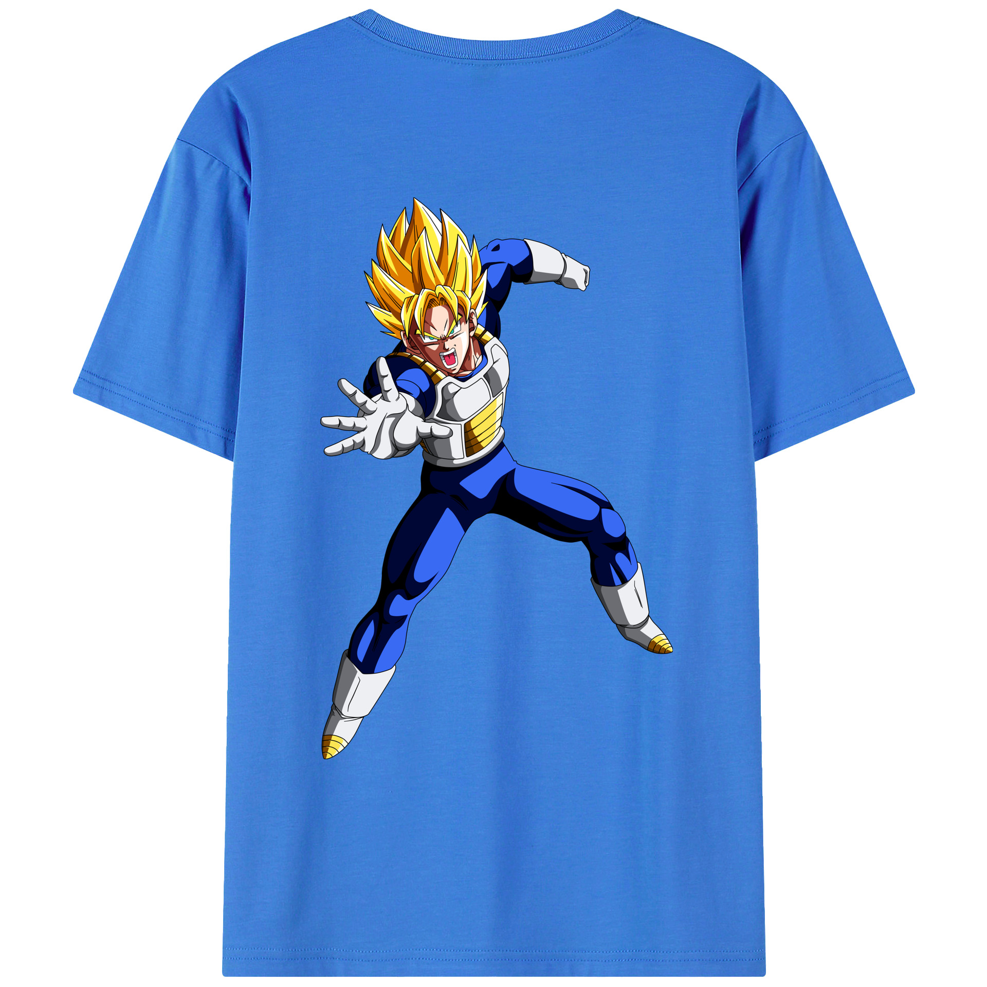 （画像用） ドラゴンボール ベジータ四世（Bejīta Yonsei）DRAGON BALL Vegeta IV 綿100％ メンズ半袖Tシャツ（バックプリント） 通気性