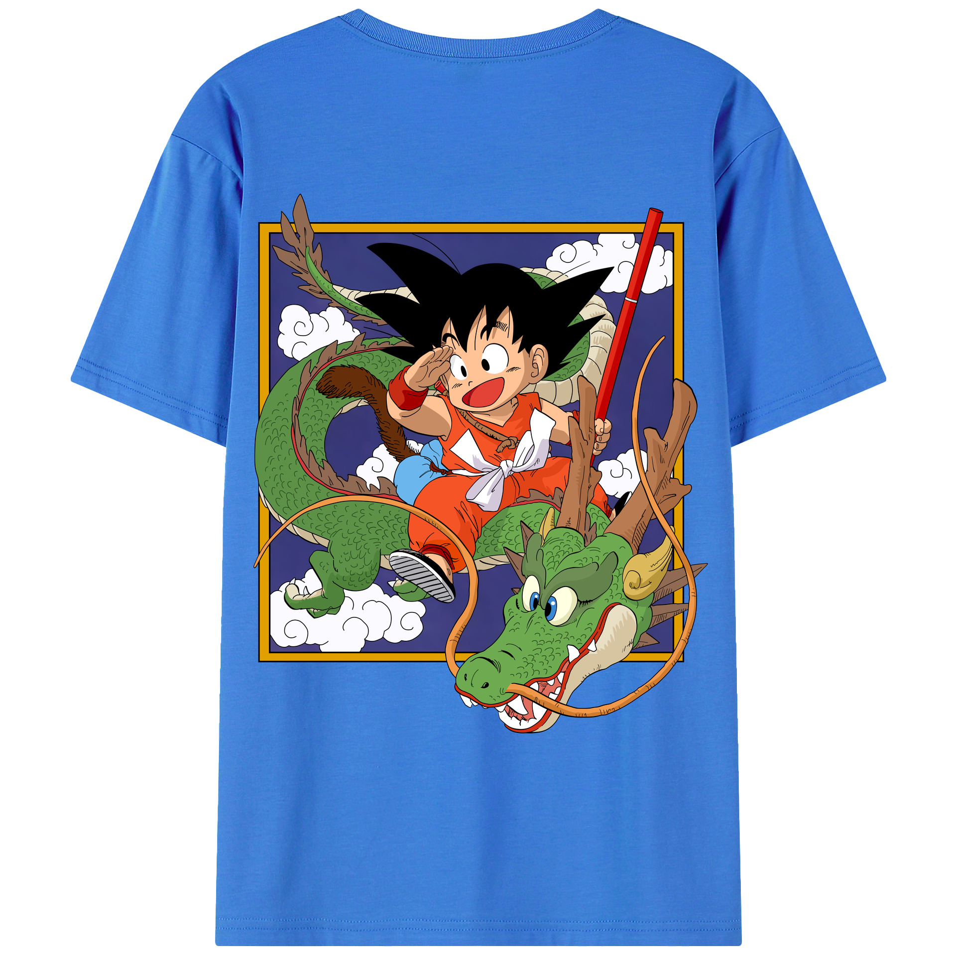 （画像用） ドラゴンボール 孫悟空（そん ごくう）Son Goku カカロット DRAGON BALL Kakarotto 綿100％ メンズ半袖Tシャツ（バックプリント） 通気性