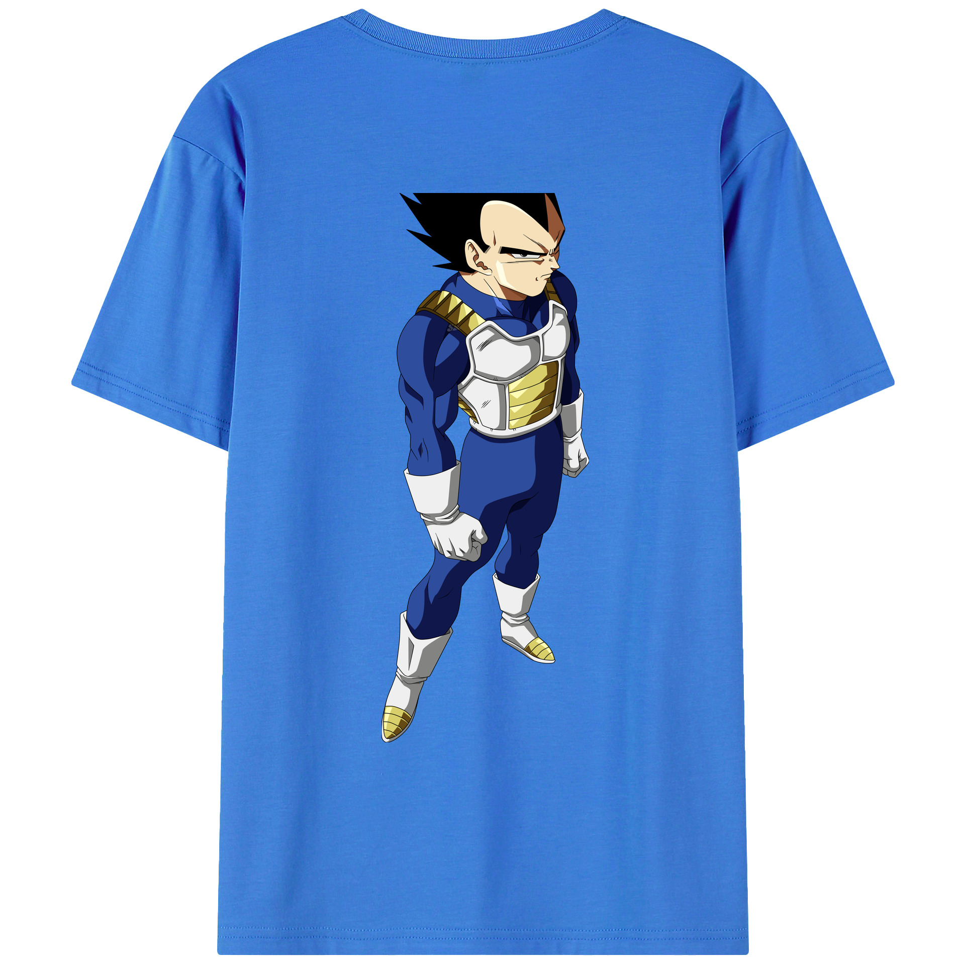 （画像用） ドラゴンボール ベジータ四世（Bejīta Yonsei）DRAGON BALL Vegeta IV 綿100％ メンズ半袖Tシャツ（バックプリント） 通気性