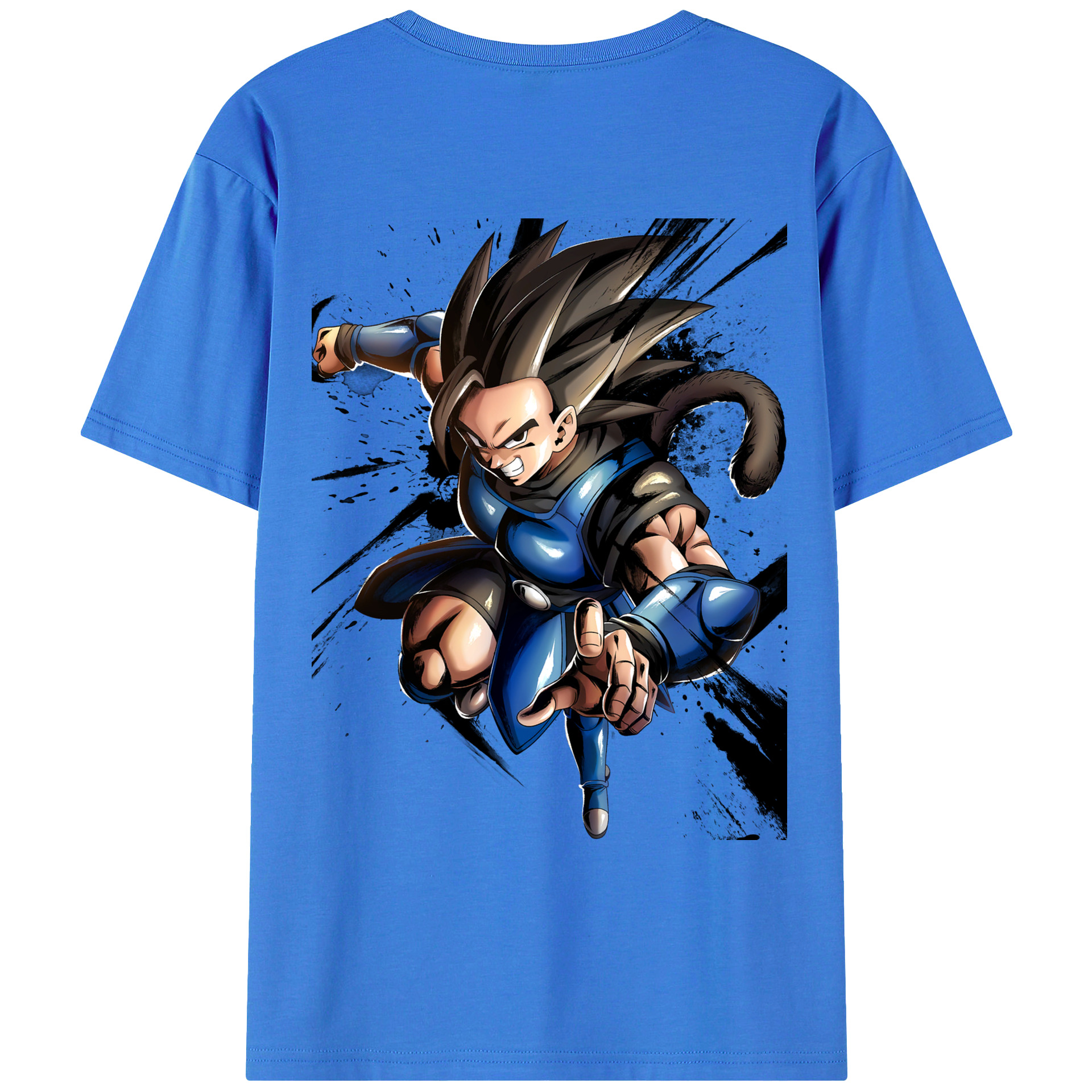 （画像用） ドラゴンボール ベジータ四世（Bejīta Yonsei）DRAGON BALL Vegeta IV 綿100％ メンズ半袖Tシャツ（バックプリント） 通気性