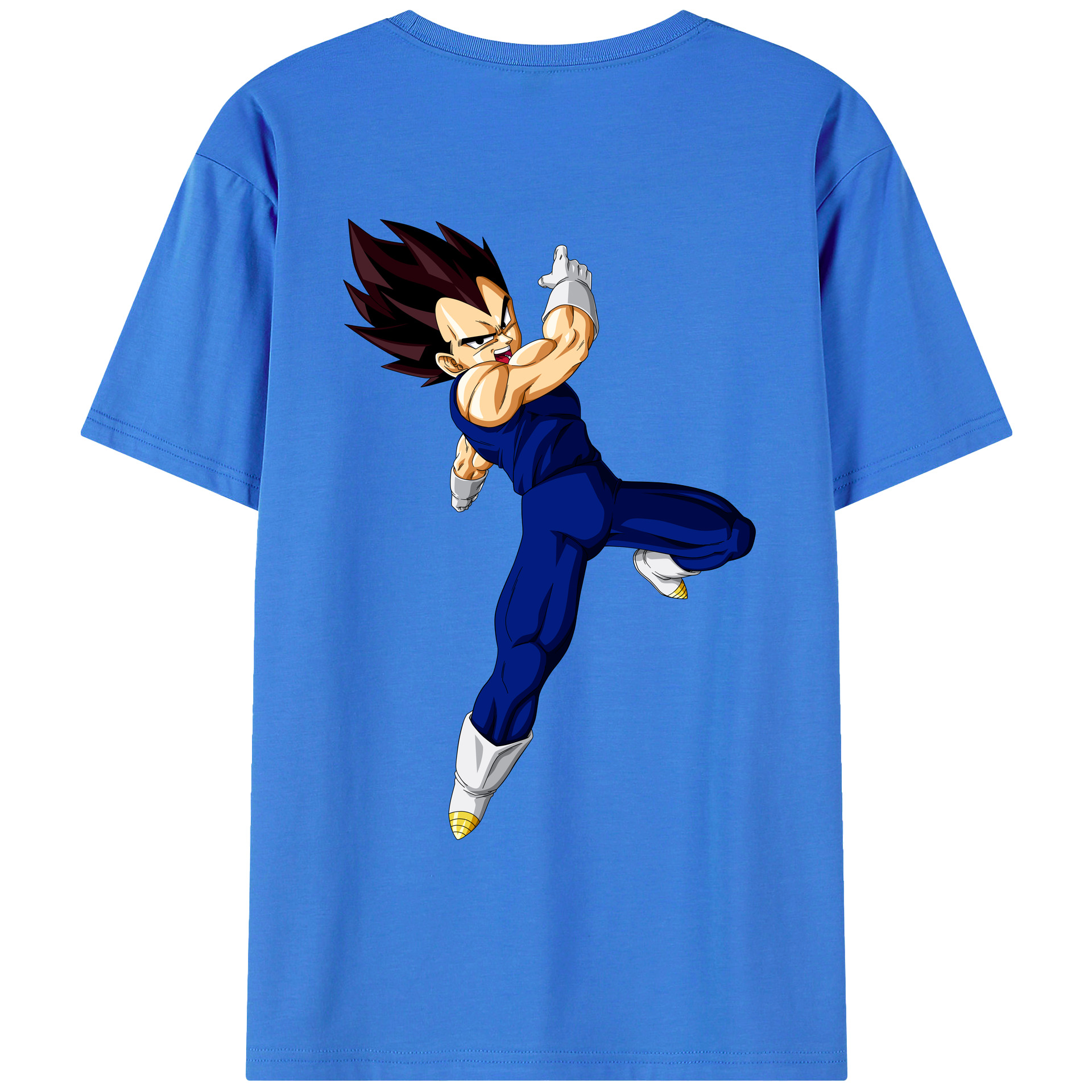 （画像用） ドラゴンボール ベジータ四世（Bejīta Yonsei）DRAGON BALL Vegeta IV 綿100％ メンズ半袖Tシャツ（バックプリント） 通気性