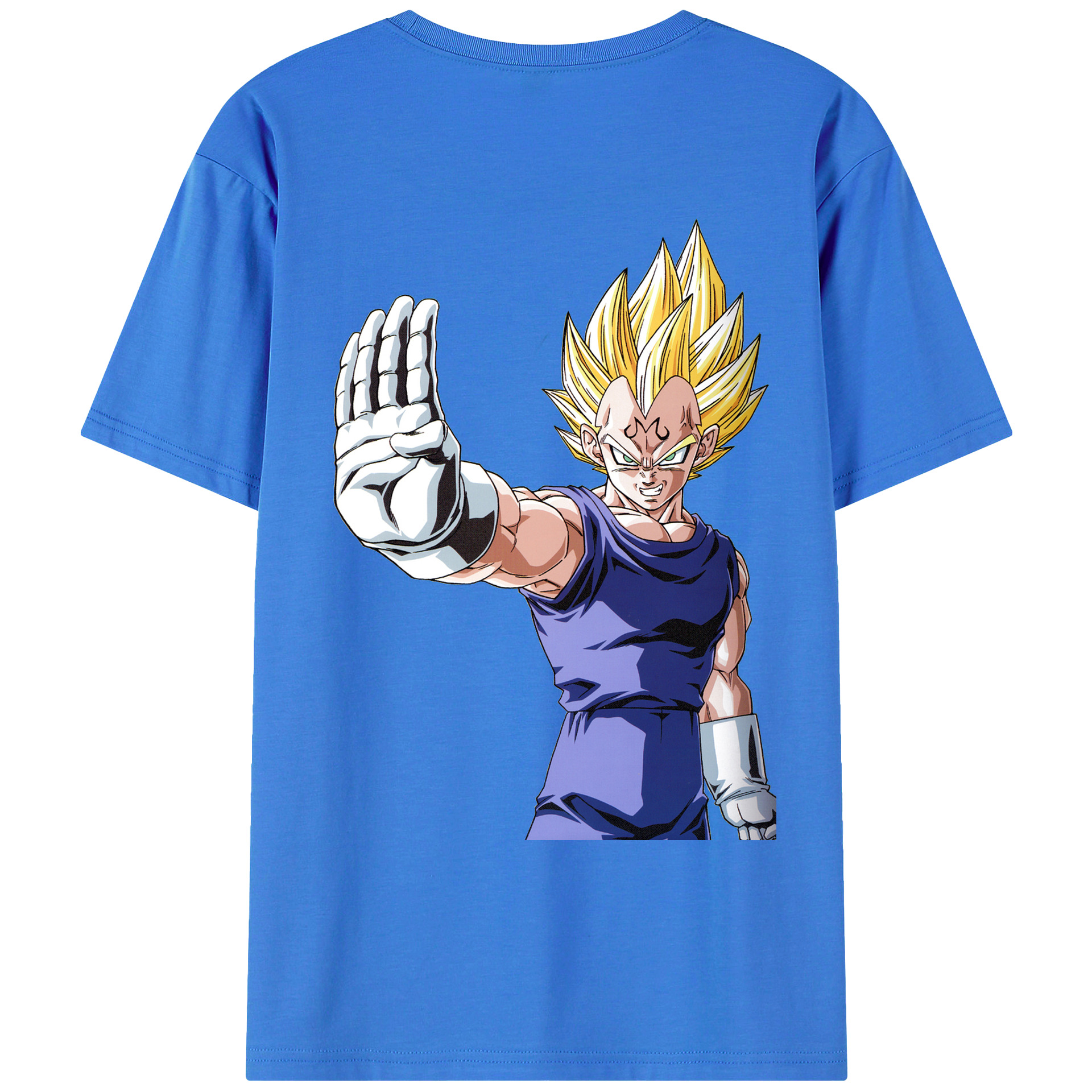 （画像用） ドラゴンボール ベジータ四世（Bejīta Yonsei）DRAGON BALL Vegeta IV 綿100％ メンズ半袖Tシャツ（バックプリント） 通気性