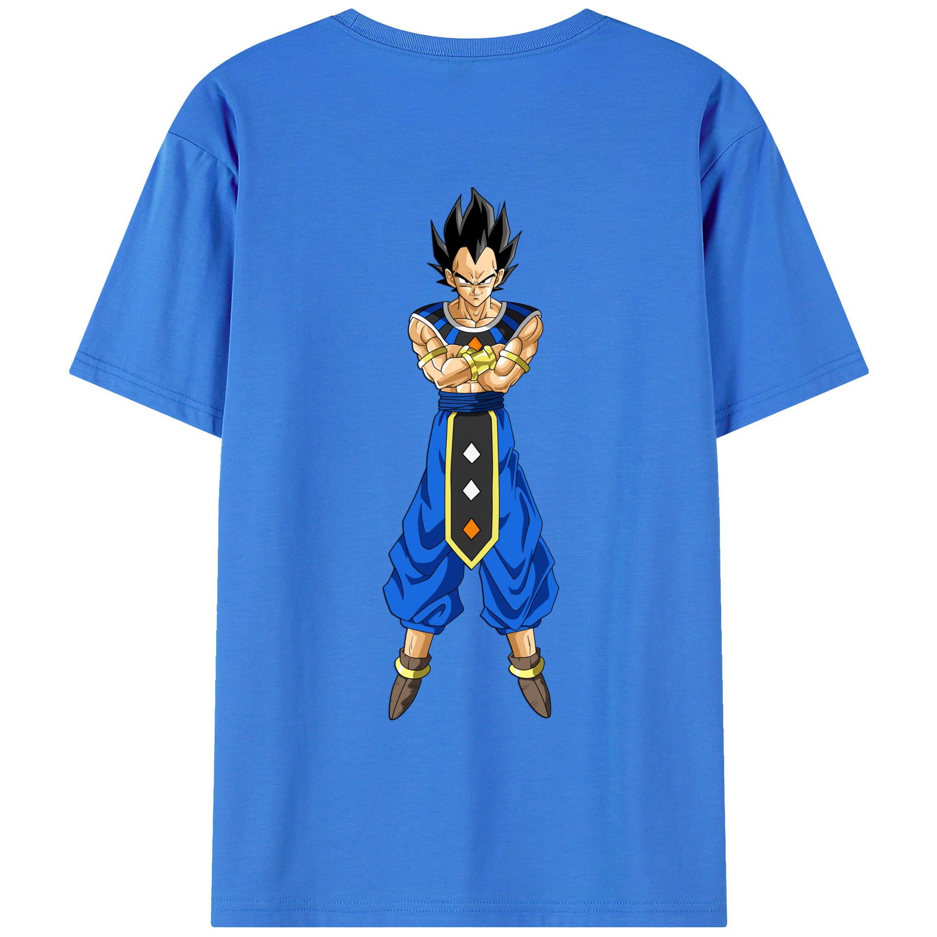 （画像用） ドラゴンボール ベジータ四世（Bejīta Yonsei）DRAGON BALL Vegeta IV 綿100％ メンズ半袖Tシャツ（バックプリント） 通気性