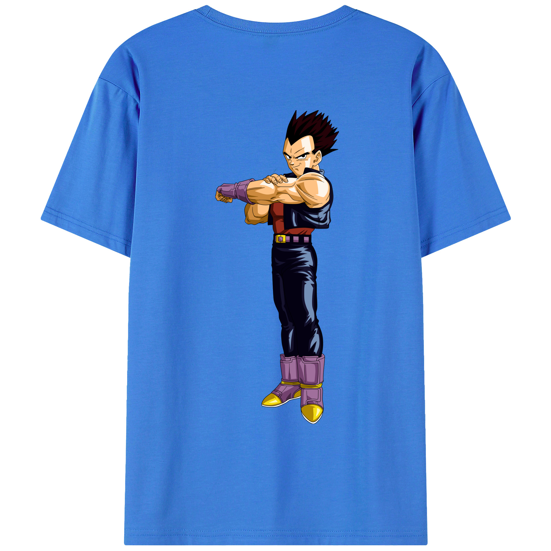 （画像用） ドラゴンボール ベジータ四世（Bejīta Yonsei）DRAGON BALL Vegeta IV 綿100％ メンズ半袖Tシャツ（バックプリント） 通気性