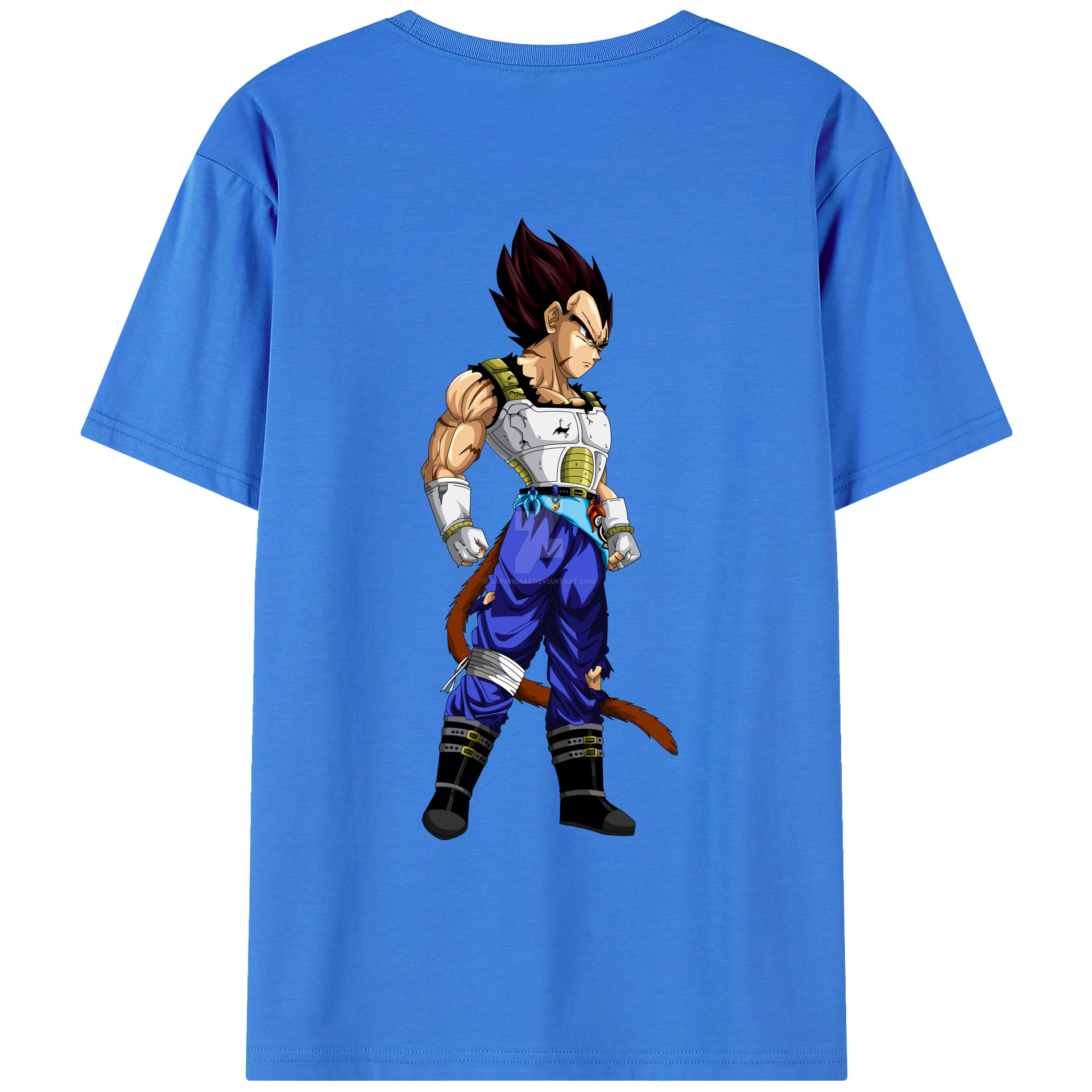 （画像用） ドラゴンボール ベジータ四世（Bejīta Yonsei）DRAGON BALL Vegeta IV 綿100％ メンズ半袖Tシャツ（バックプリント） 通気性