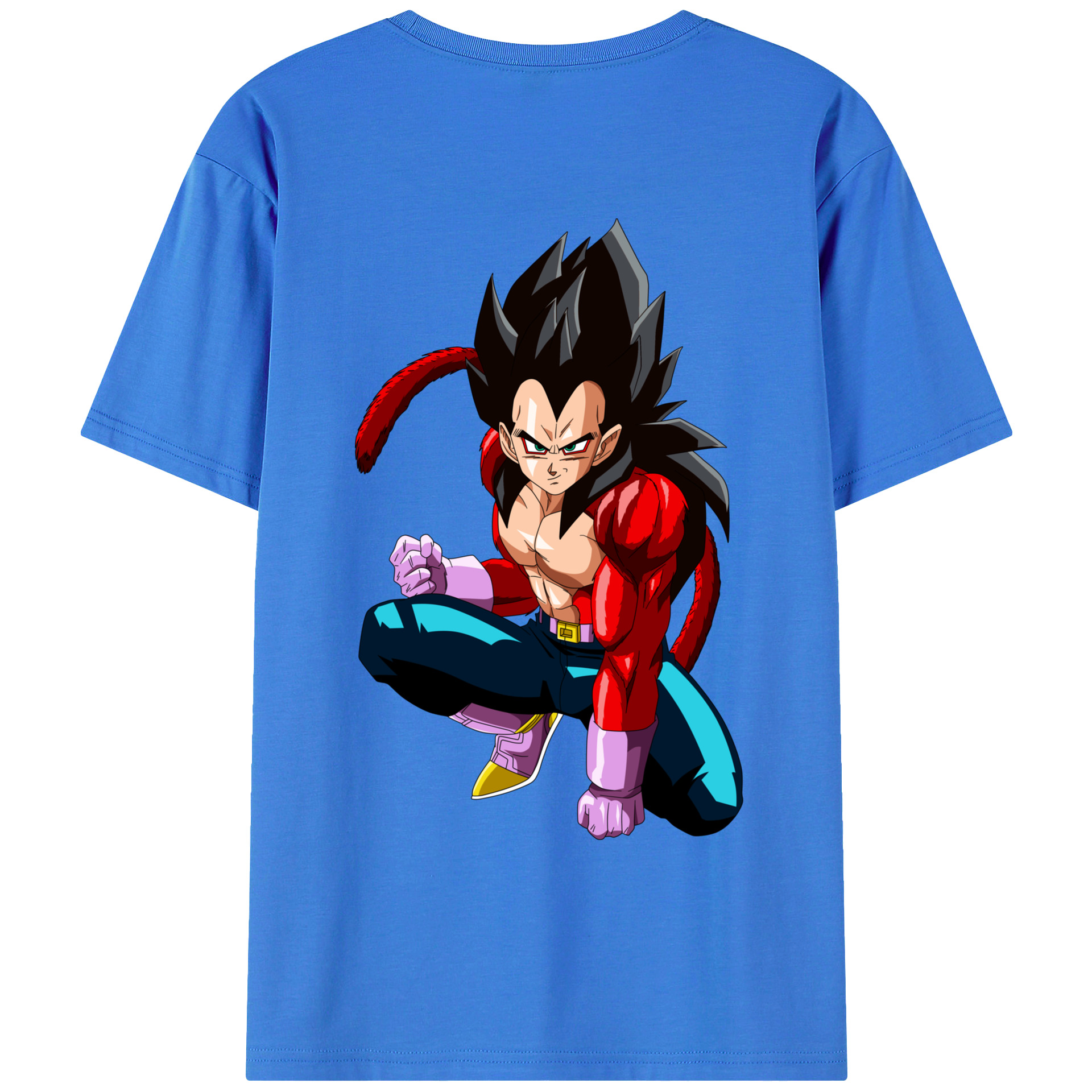 （画像用） ドラゴンボール ベジータ四世（Bejīta Yonsei）DRAGON BALL Vegeta IV 綿100％ メンズ半袖Tシャツ（バックプリント） 通気性