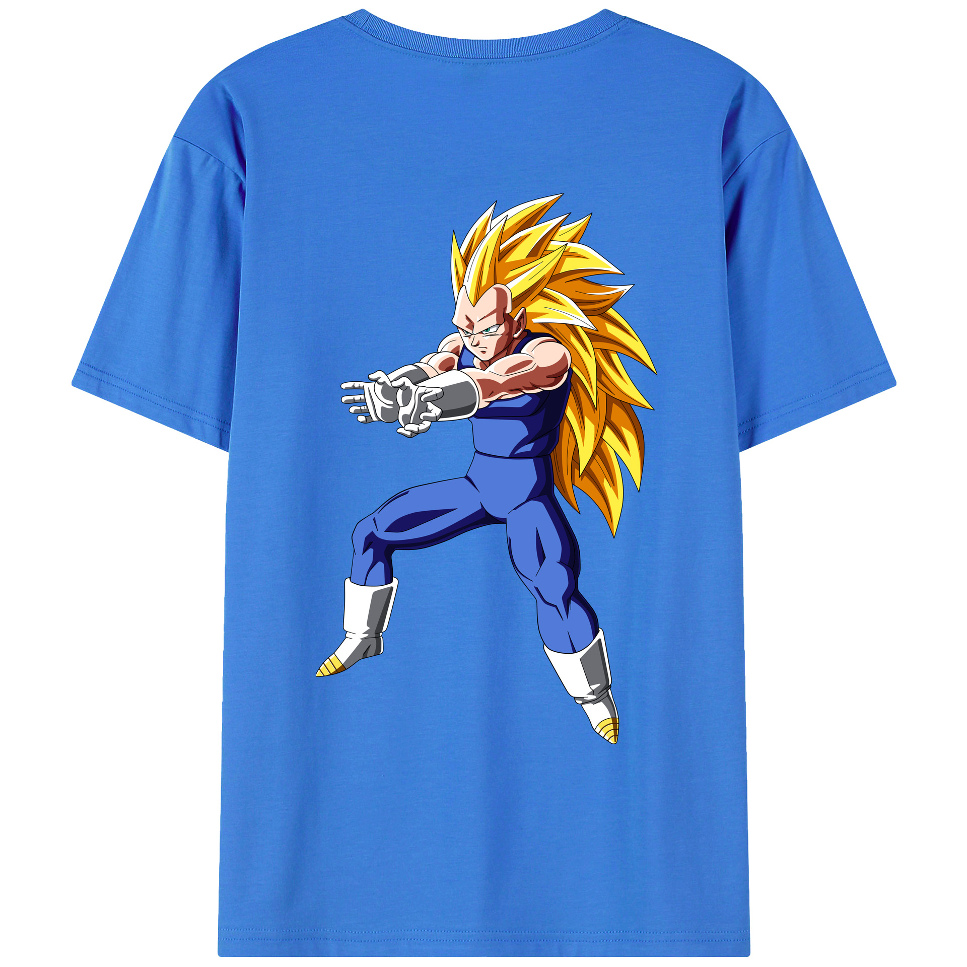 （画像用） ドラゴンボール ベジータ四世（Bejīta Yonsei）DRAGON BALL Vegeta IV 綿100％ メンズ半袖Tシャツ（バックプリント） 通気性