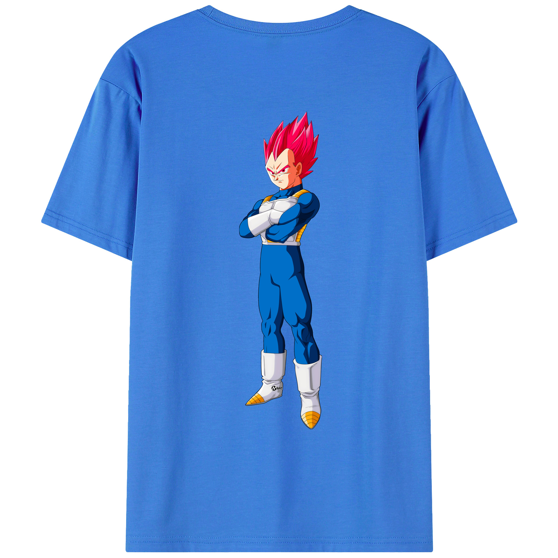 （画像用） ドラゴンボール ベジータ四世（Bejīta Yonsei）DRAGON BALL Vegeta IV 綿100％ メンズ半袖Tシャツ（バックプリント） 通気性