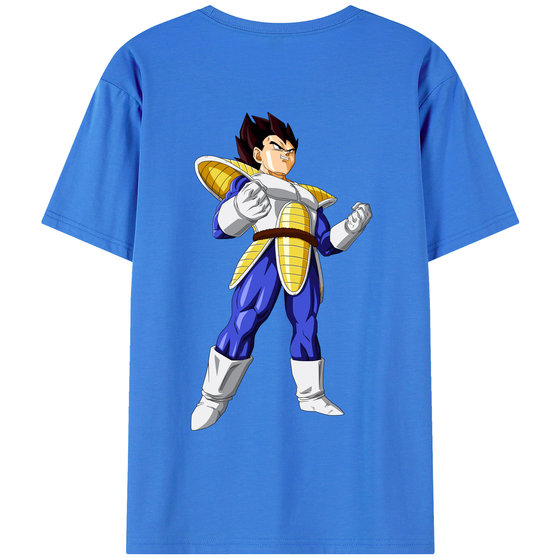 （画像用） ドラゴンボール ベジータ四世（Bejīta Yonsei）DRAGON BALL Vegeta IV 綿100％ メンズ半袖Tシャツ（バックプリント） 通気性