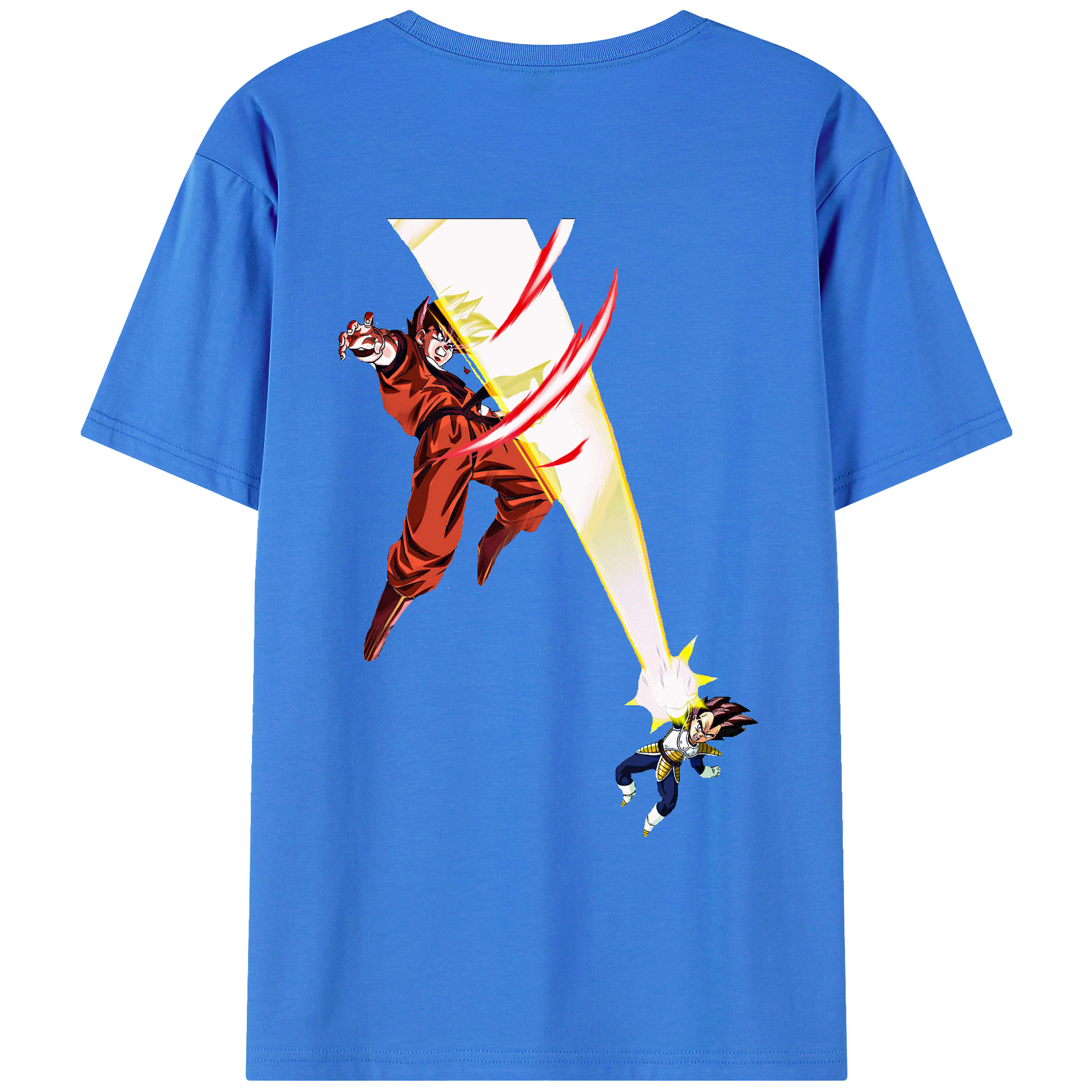 （画像用） ドラゴンボール ベジータ四世（Bejīta Yonsei）DRAGON BALL Vegeta IV 綿100％ メンズ半袖Tシャツ（バックプリント） 通気性