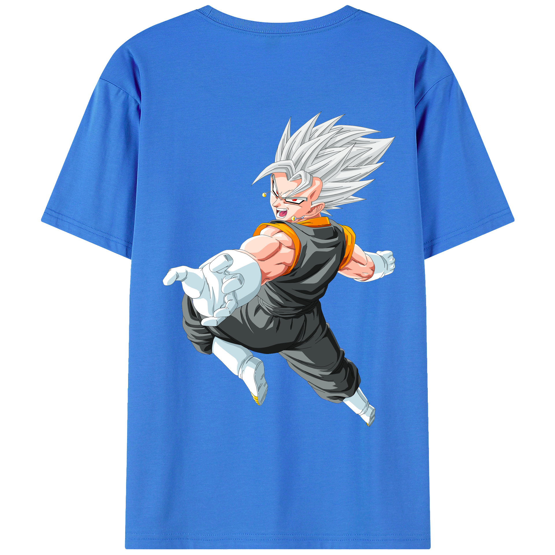 （画像用） ドラゴンボール ベジータ四世（Bejīta Yonsei）DRAGON BALL Vegeta IV 綿100％ メンズ半袖Tシャツ（バックプリント） 通気性