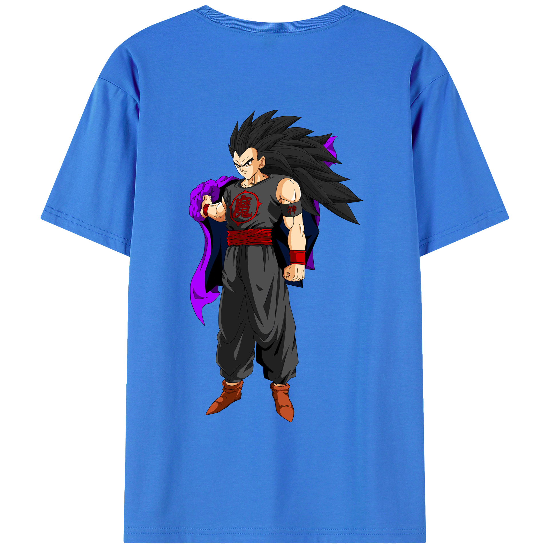 （画像用） ドラゴンボール ベジータ四世（Bejīta Yonsei）DRAGON BALL Vegeta IV 綿100％ メンズ半袖Tシャツ（バックプリント） 通気性
