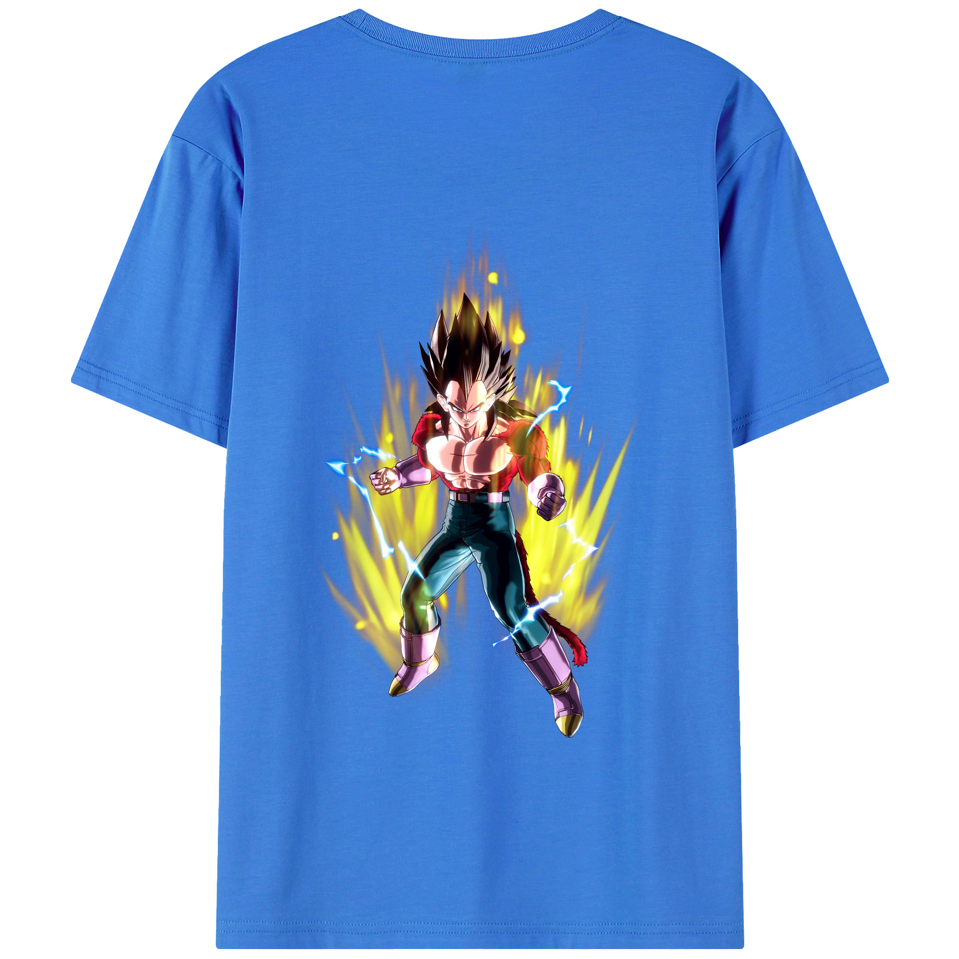 （画像用） ドラゴンボール ベジータ四世（Bejīta Yonsei）DRAGON BALL Vegeta IV 綿100％ メンズ半袖Tシャツ（バックプリント） 通気性