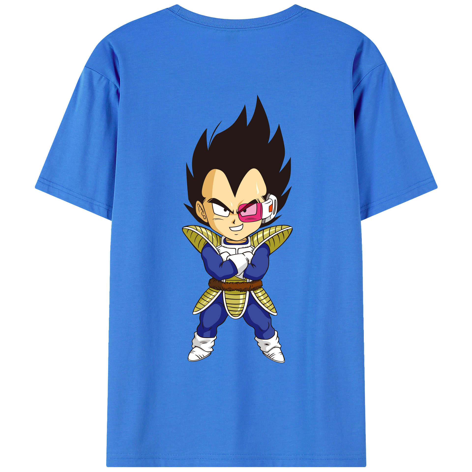 （画像用） ドラゴンボール ベジータ四世（Bejīta Yonsei）DRAGON BALL Vegeta IV 綿100％ メンズ半袖Tシャツ（バックプリント） 通気性