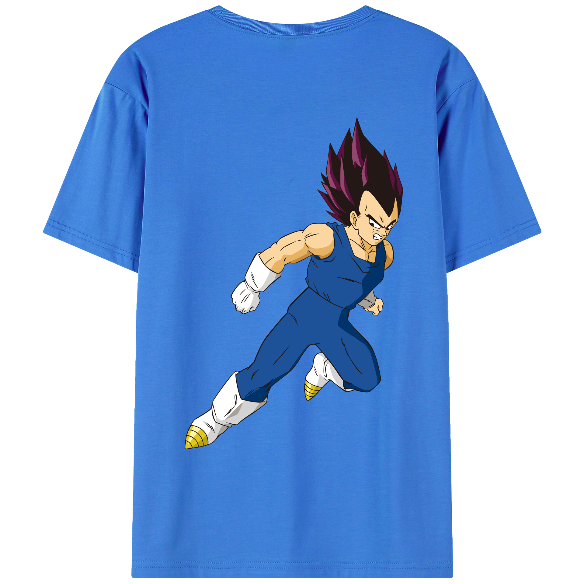（画像用） ドラゴンボール ベジータ四世（Bejīta Yonsei）DRAGON BALL Vegeta IV 綿100％ メンズ半袖Tシャツ（バックプリント） 通気性
