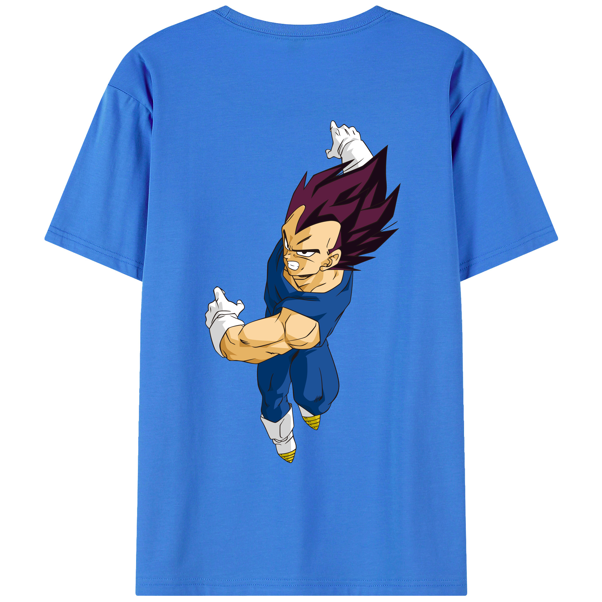 （画像用） ドラゴンボール ベジータ四世（Bejīta Yonsei）DRAGON BALL Vegeta IV 綿100％ メンズ半袖Tシャツ（バックプリント） 通気性