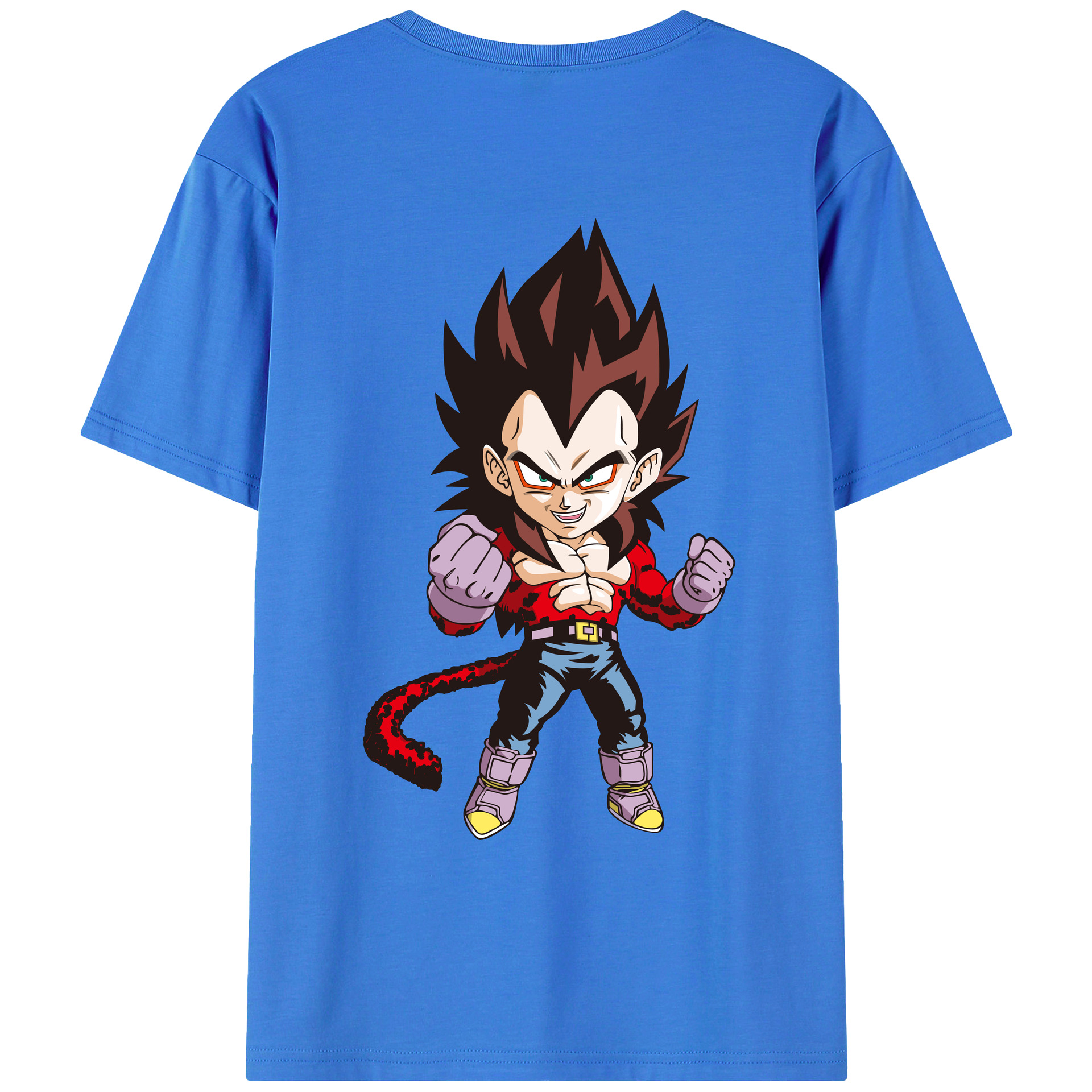 （画像用） ドラゴンボール ベジータ四世（Bejīta Yonsei）DRAGON BALL Vegeta IV 綿100％ メンズ半袖Tシャツ（バックプリント） 通気性