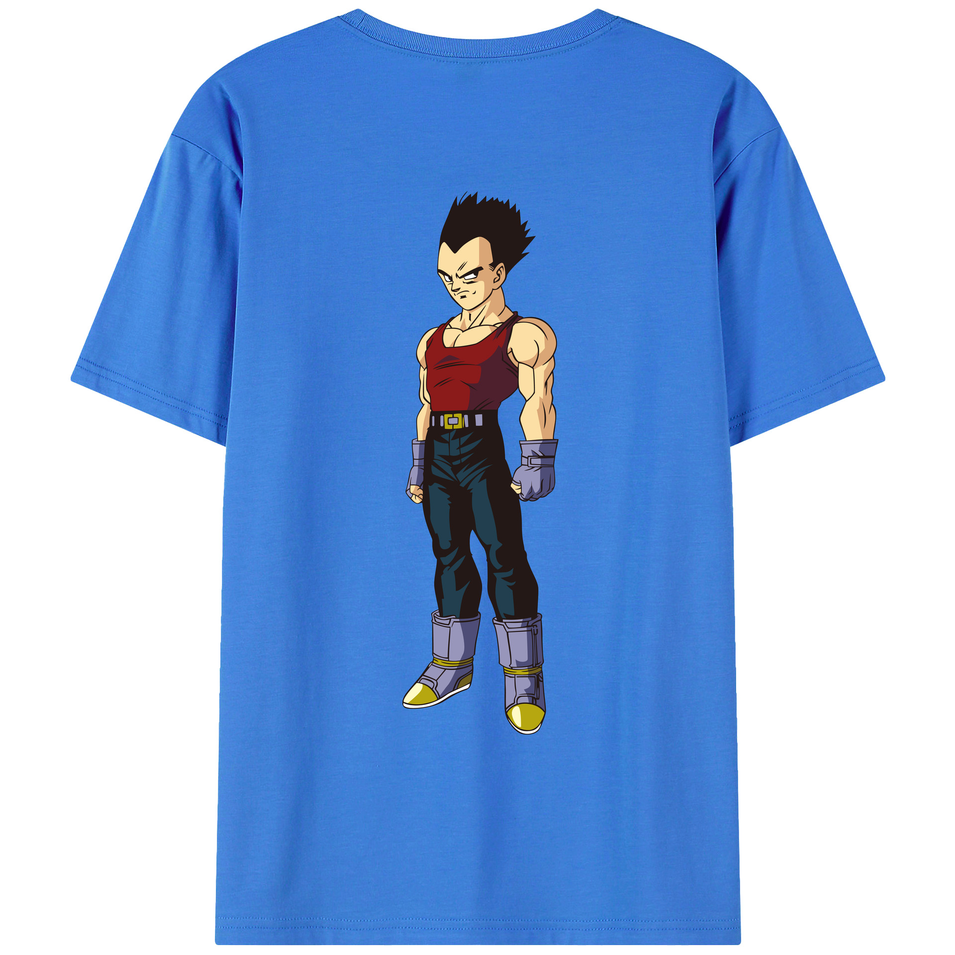 （画像用） ドラゴンボール ベジータ四世（Bejīta Yonsei）DRAGON BALL Vegeta IV 綿100％ メンズ半袖Tシャツ（バックプリント） 通気性
