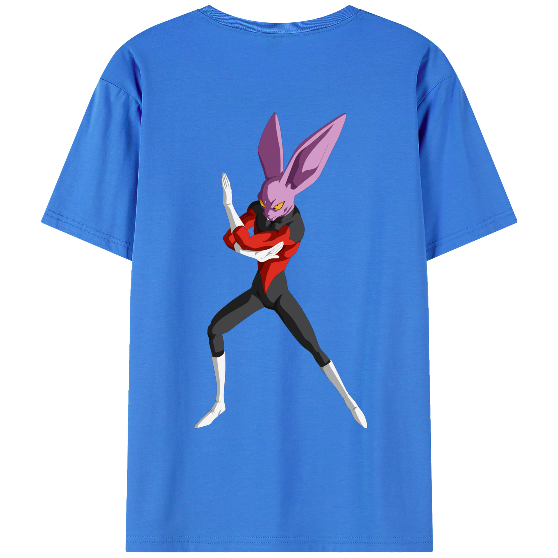 （画像用） ドラゴンボール ビルス 破壊神ビルス DRAGON BALL Beerus Birusu 綿100％ メンズ半袖Tシャツ（バックプリント） 通気性