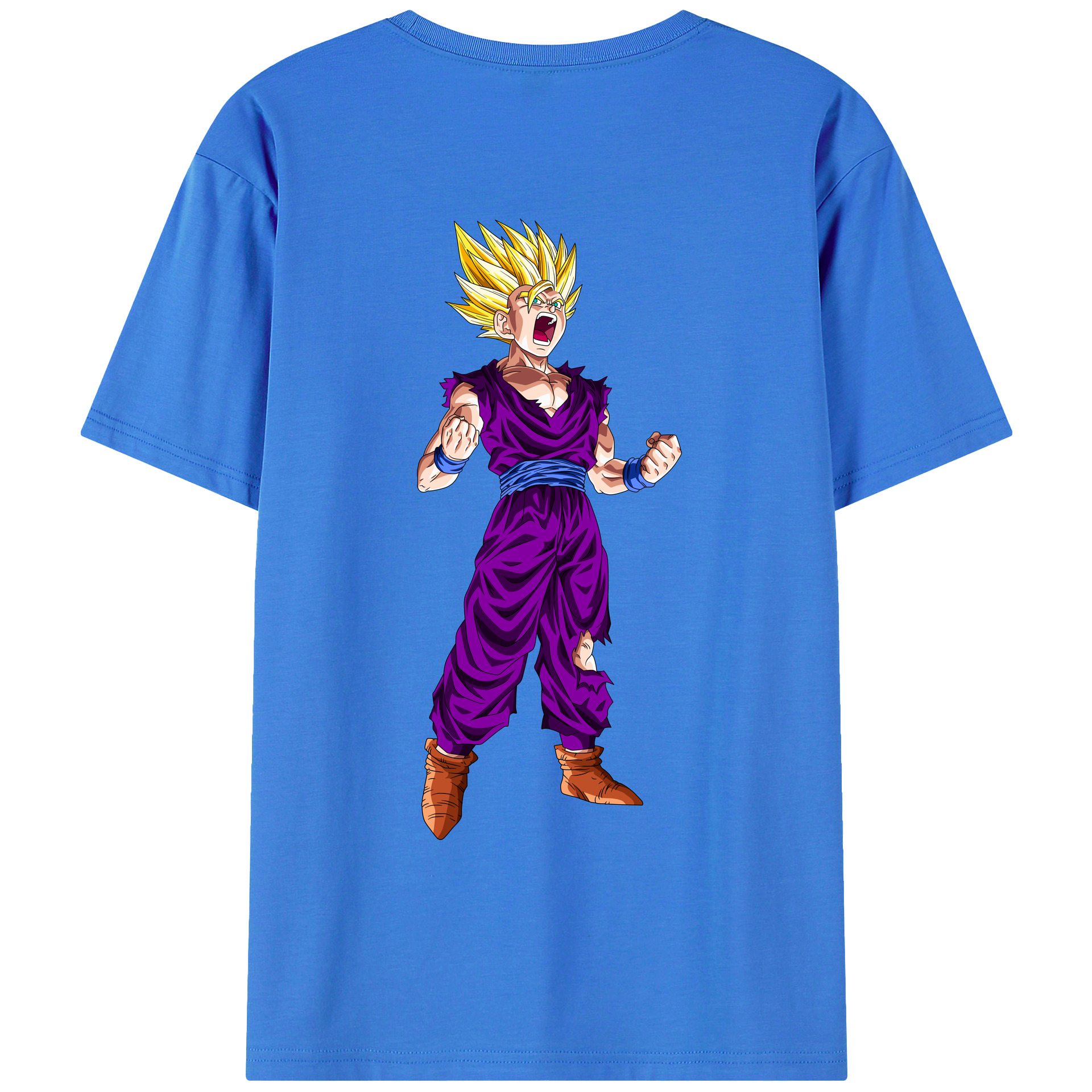（画像用） ドラゴンボール 孫 悟飯（そんごはん）DRAGON BALL Son Gohan 綿100％ メンズ半袖Tシャツ（バックプリント） 通気性